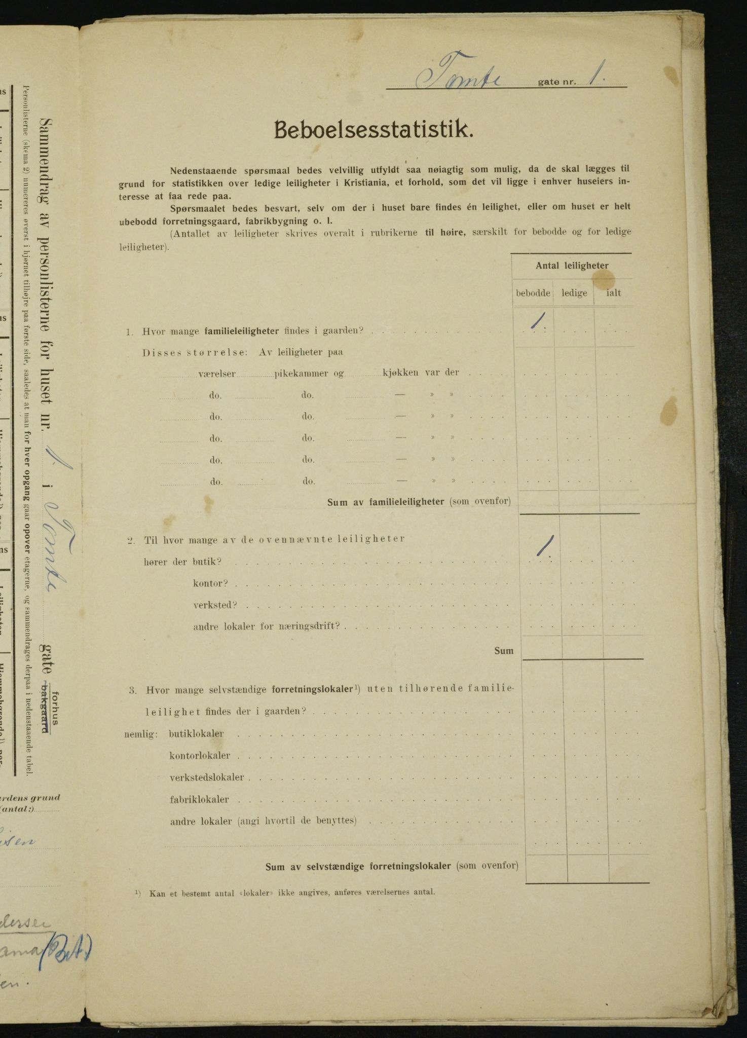 OBA, Kommunal folketelling 1.2.1910 for Kristiania, 1910, s. 107627