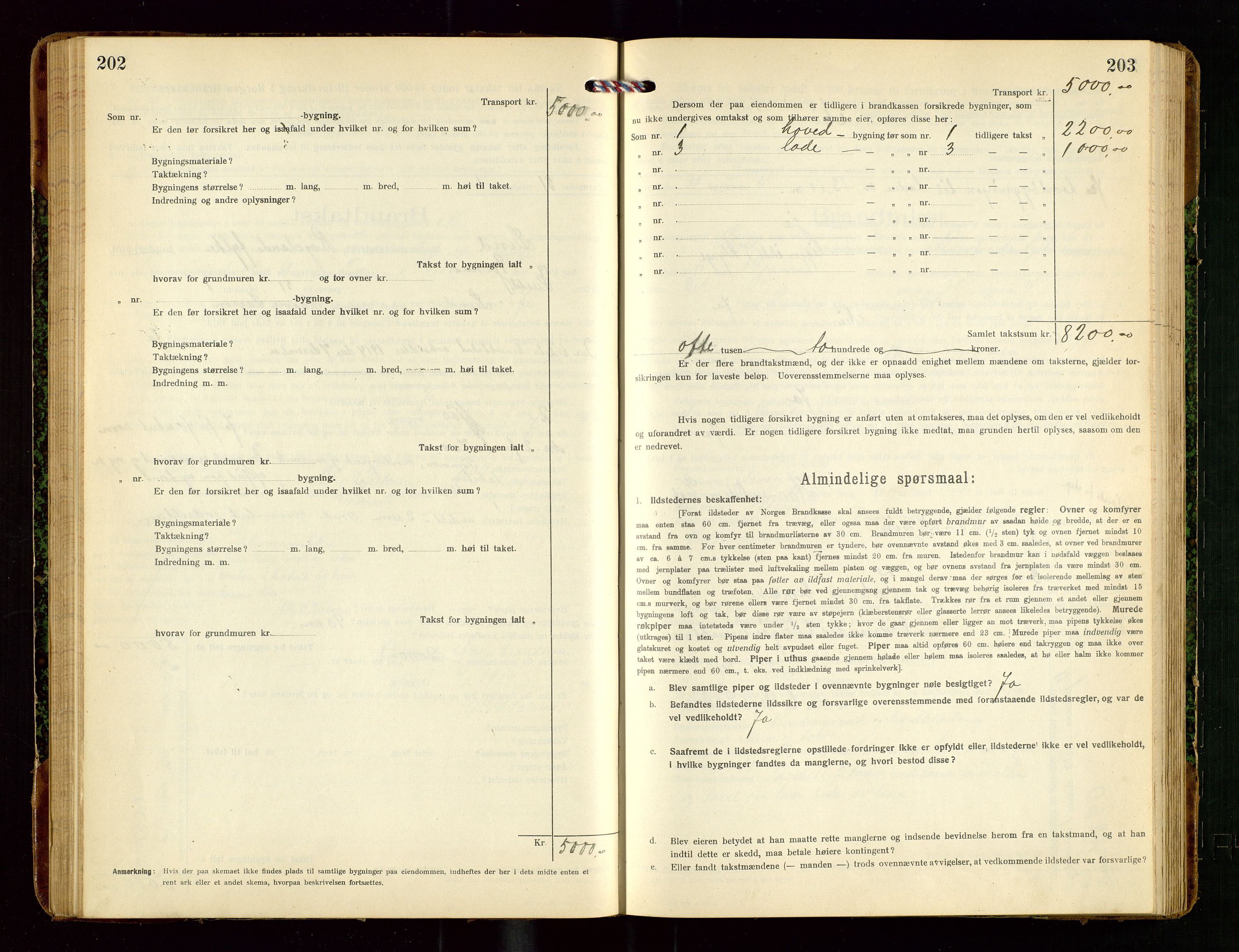 Lund lensmannskontor, AV/SAST-A-100303/Gob/L0003: "Brandtakstprotokol", 1918-1921, s. 202-203