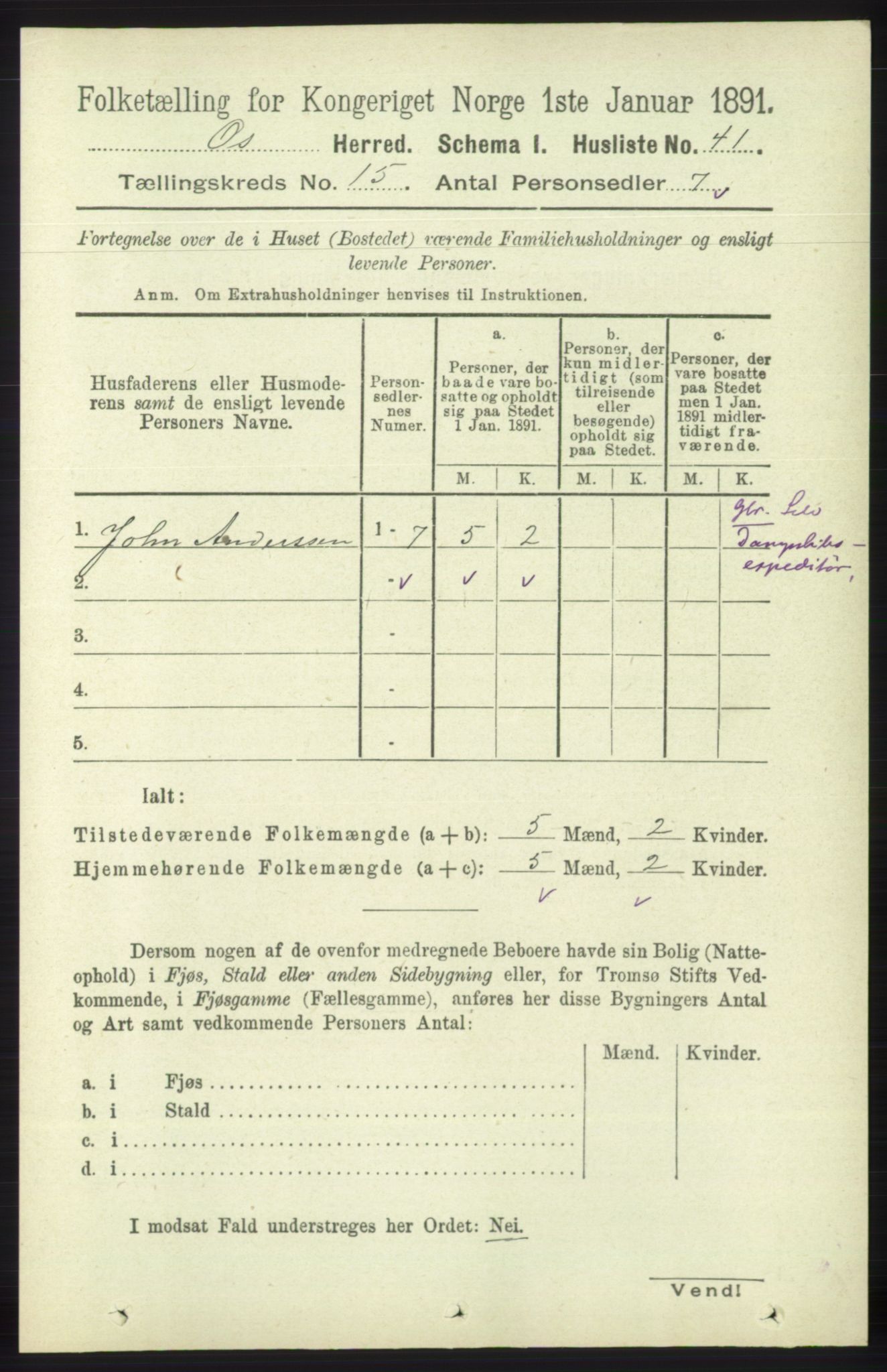 RA, Folketelling 1891 for 1243 Os herred, 1891, s. 3266