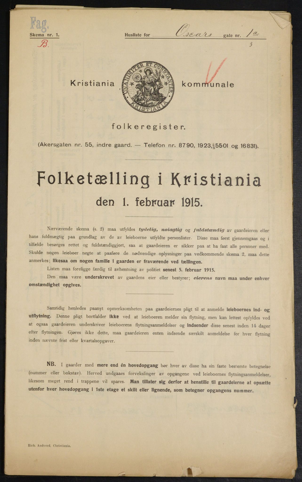 OBA, Kommunal folketelling 1.2.1915 for Kristiania, 1915, s. 75537