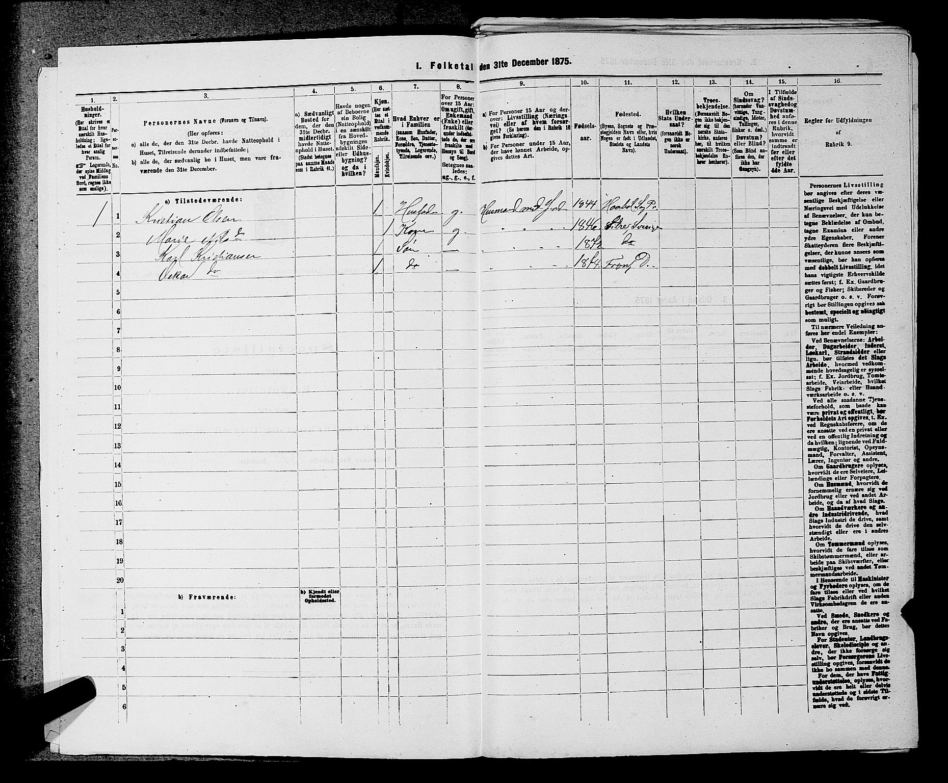 RA, Folketelling 1875 for 0215L Drøbak prestegjeld, Frogn sokn, 1875, s. 477