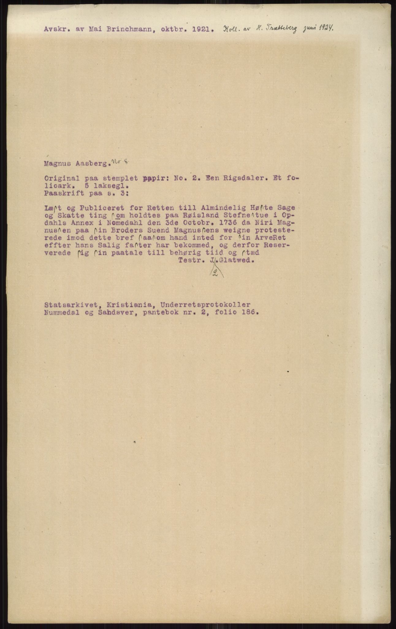 Samlinger til kildeutgivelse, Diplomavskriftsamlingen, AV/RA-EA-4053/H/Ha, s. 1292