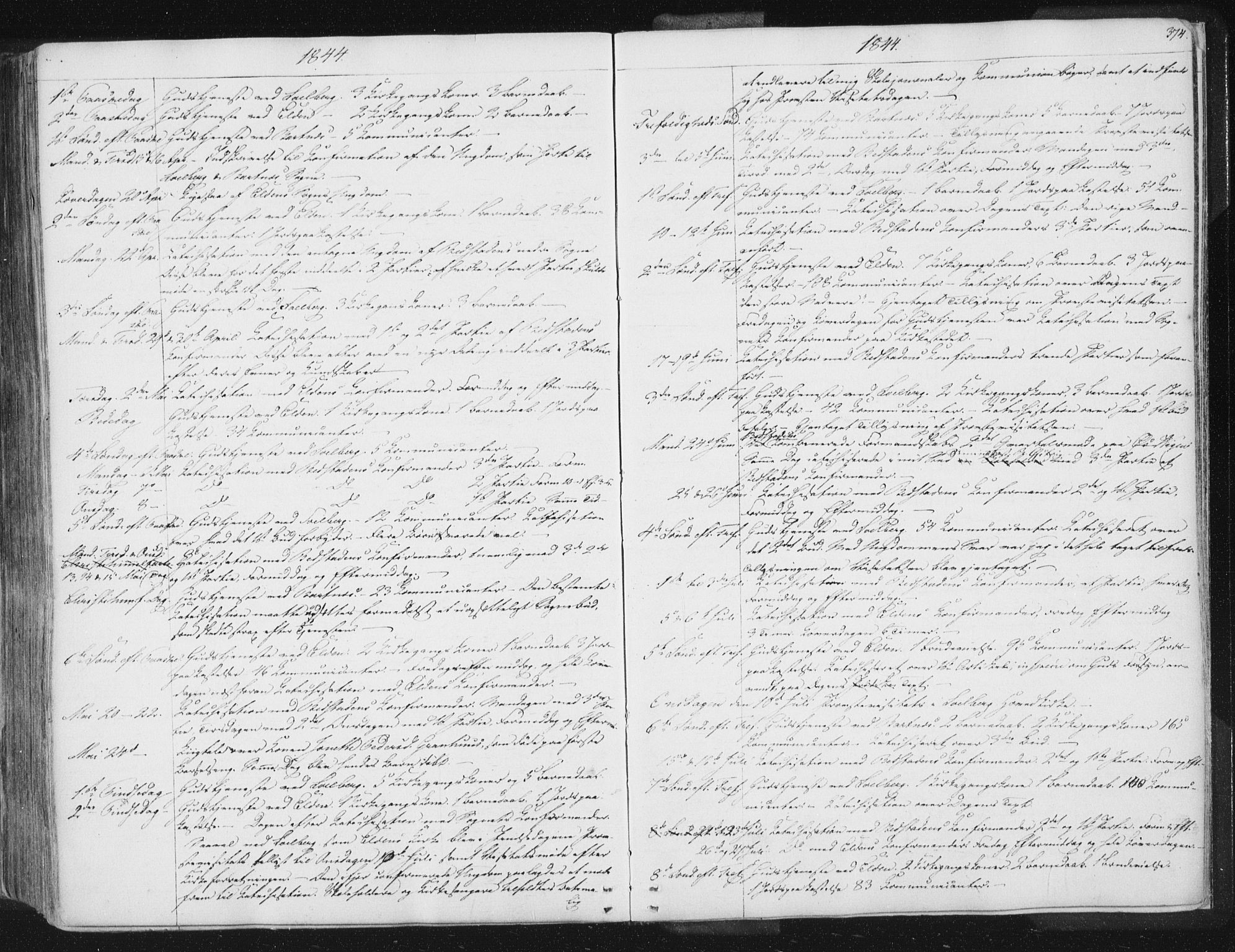 Ministerialprotokoller, klokkerbøker og fødselsregistre - Nord-Trøndelag, AV/SAT-A-1458/741/L0392: Ministerialbok nr. 741A06, 1836-1848, s. 374