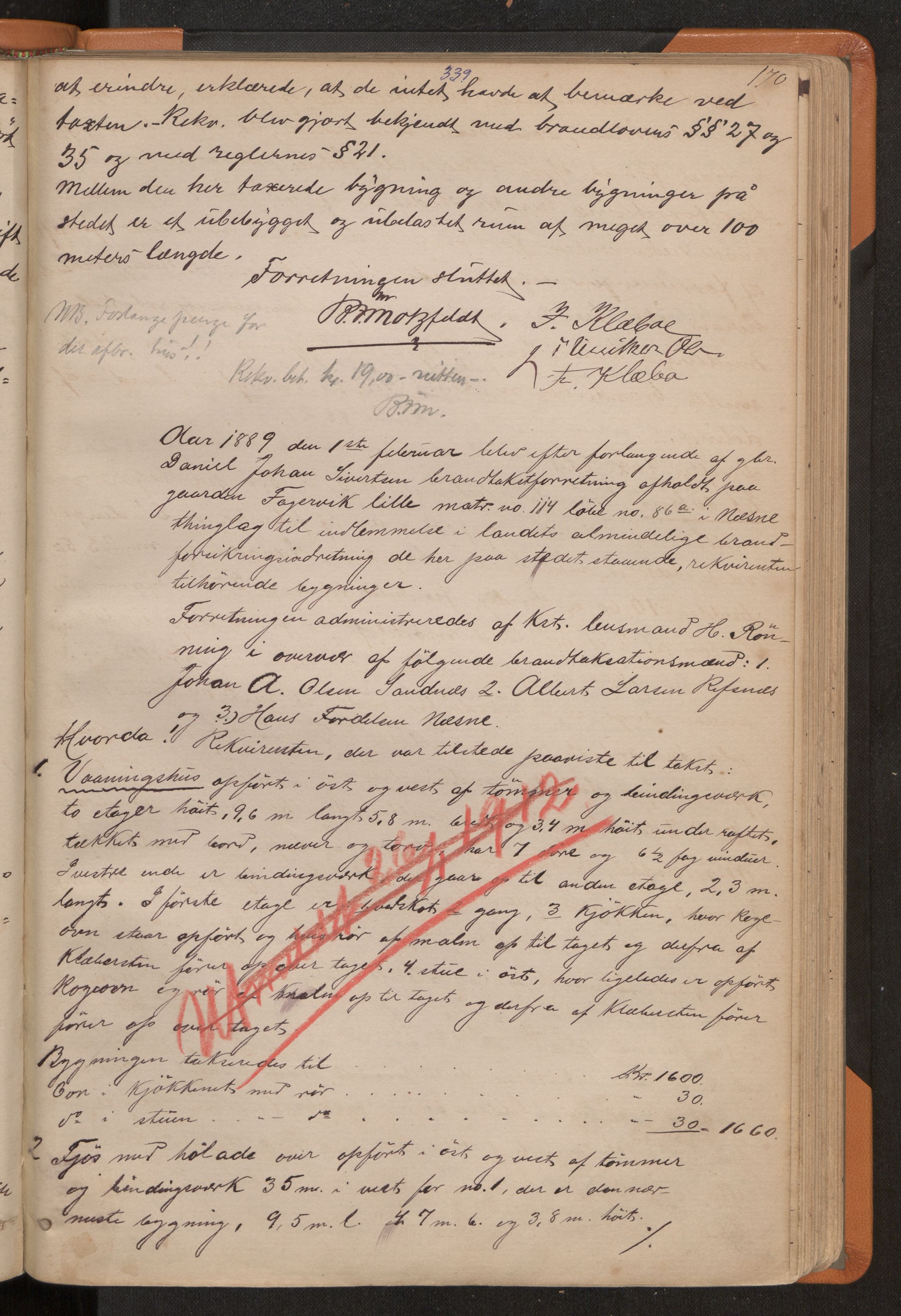 Norges Brannkasse Nesna, AV/SAT-A-5575/Fa/L0002: Branntakstprotokoll, 1877-1927, s. 170a