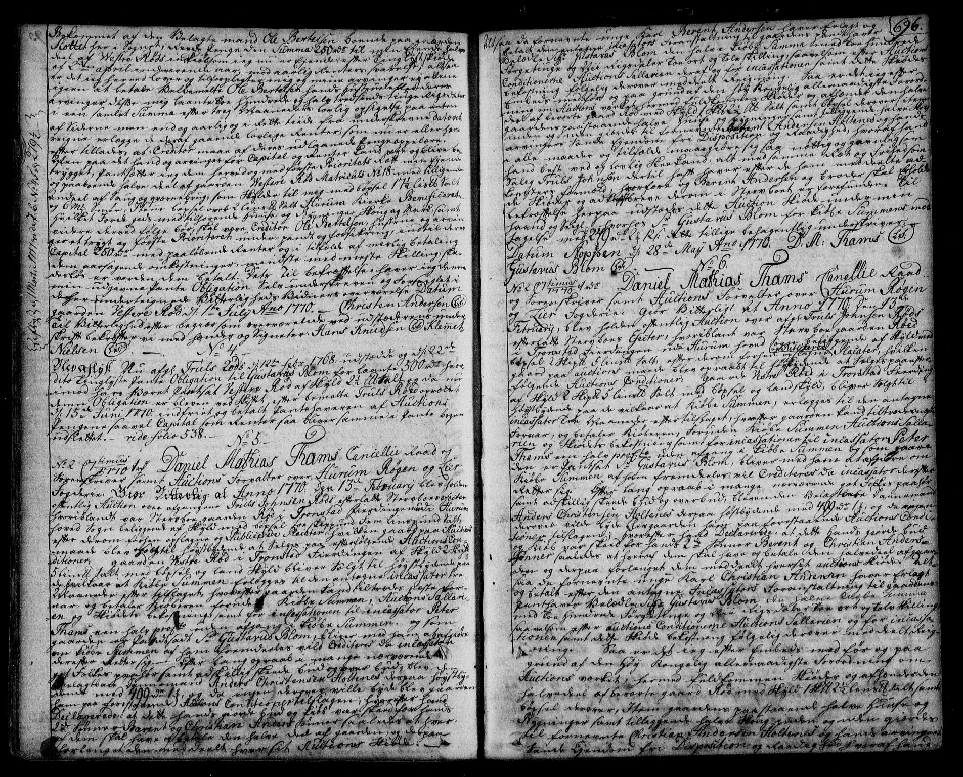 Lier, Røyken og Hurum sorenskriveri, SAKO/A-89/G/Ga/Gaa/L0003: Pantebok nr. III, 1756-1771, s. 696