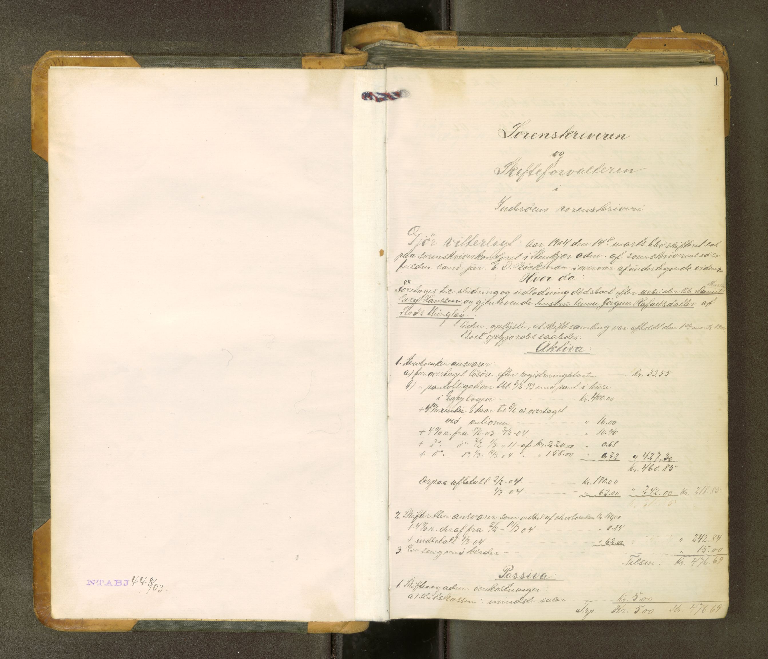 Inderøy sorenskriveri, AV/SAT-A-4147/1/3/3A/L0031: Skifteslutningsprotokoll 6, 1904-1912, s. 1