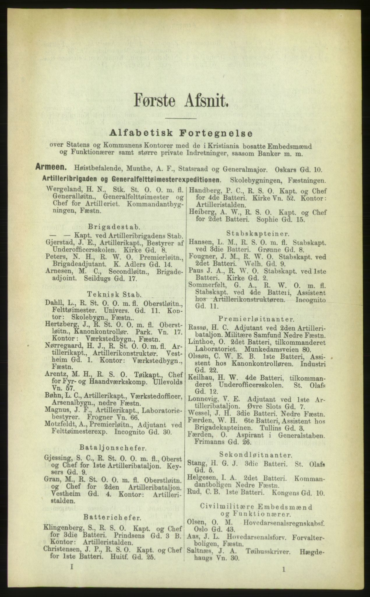 Kristiania/Oslo adressebok, PUBL/-, 1883, s. 1