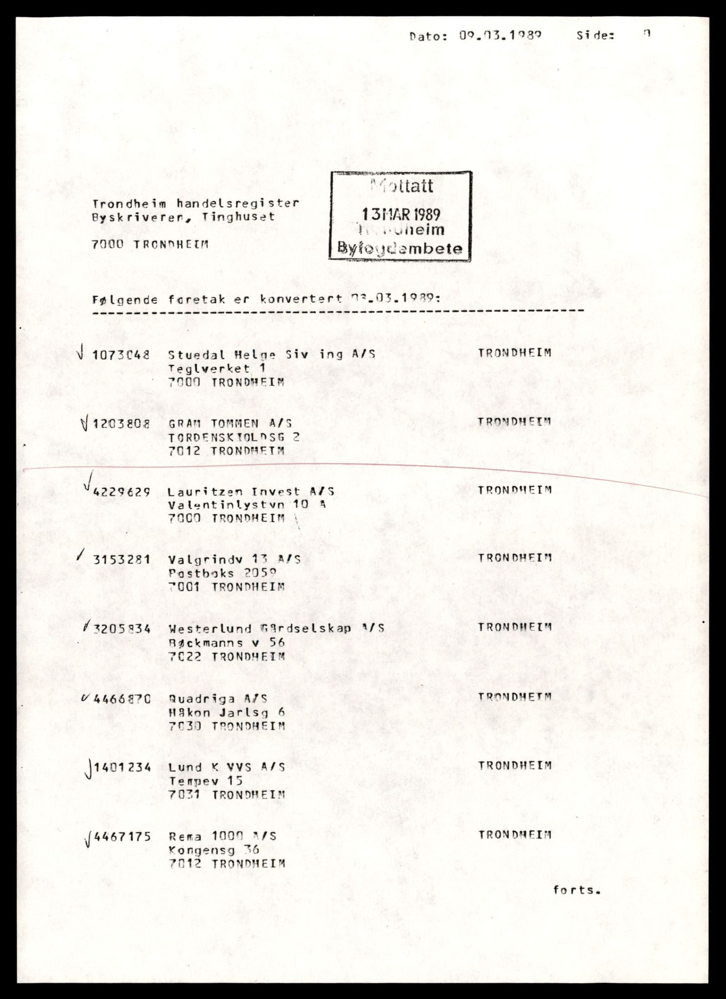 Trondheim byfogd, AV/SAT-A-0003/2/J/Jd/Jdd/L0020: Aksjeselskap, Gr-Ha, 1944-1990, s. 5