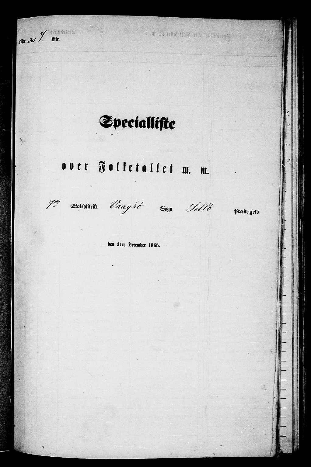 RA, Folketelling 1865 for 1441P Selje prestegjeld, 1865, s. 109
