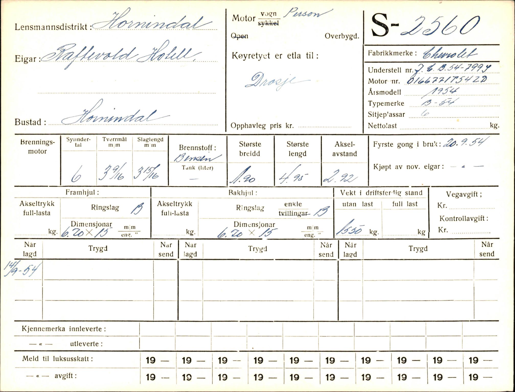 Statens vegvesen, Sogn og Fjordane vegkontor, AV/SAB-A-5301/4/F/L0004: Registerkort utmeldte Fjordane S2500-2700, S7200-7899, 1930-1961, s. 89