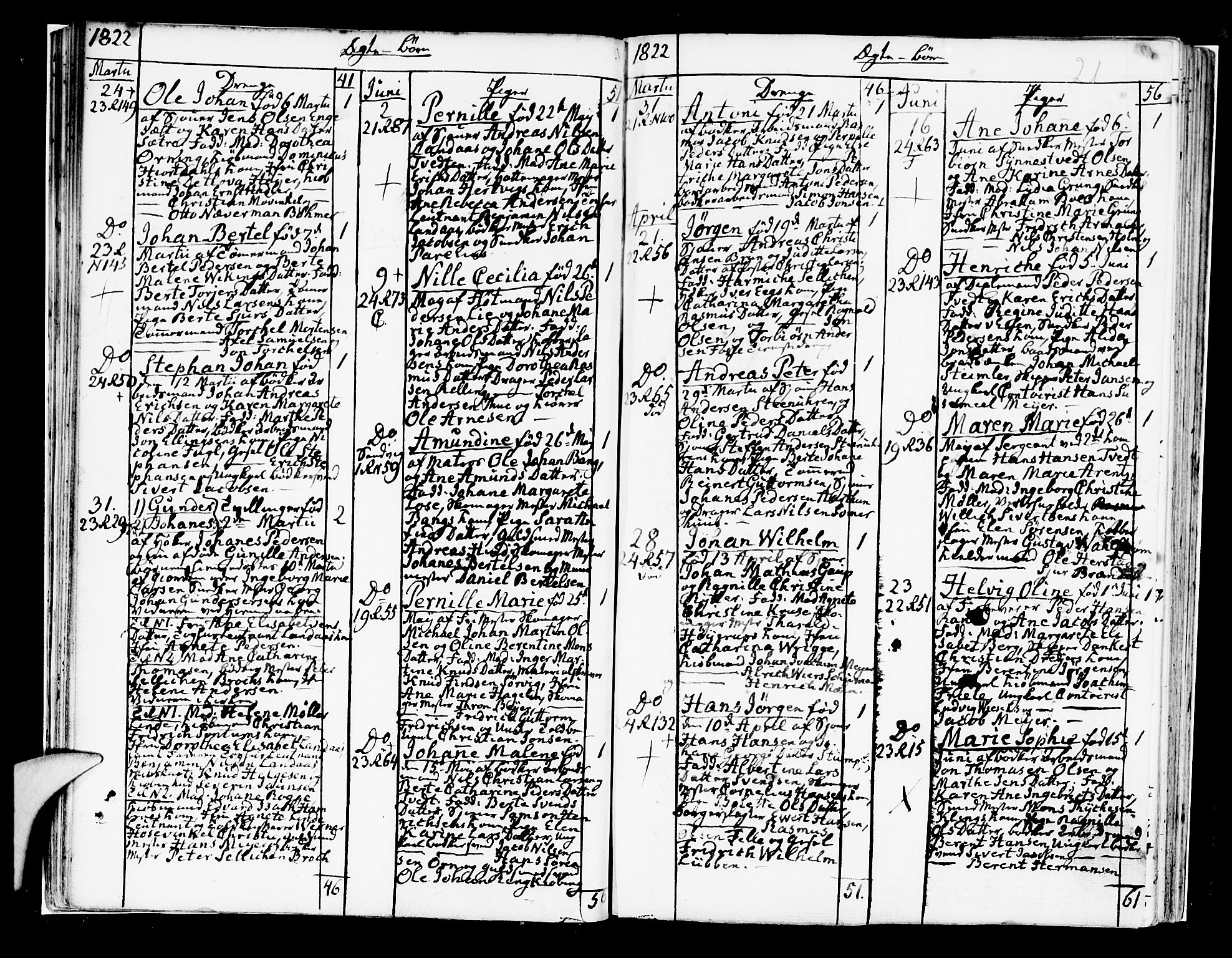 Korskirken sokneprestembete, AV/SAB-A-76101/H/Hab: Klokkerbok nr. A 4, 1820-1832, s. 21