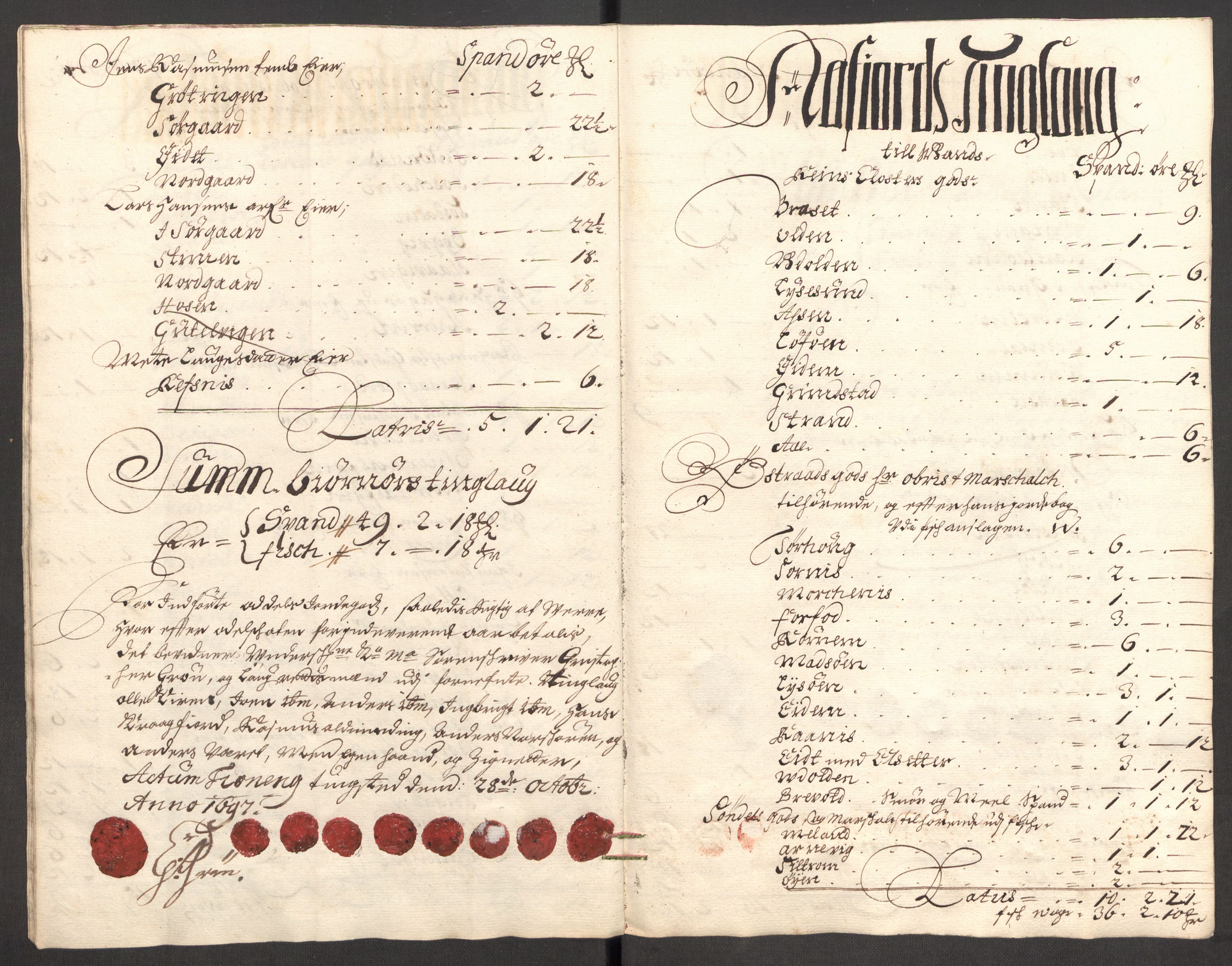 Rentekammeret inntil 1814, Reviderte regnskaper, Fogderegnskap, AV/RA-EA-4092/R57/L3852: Fogderegnskap Fosen, 1697, s. 115