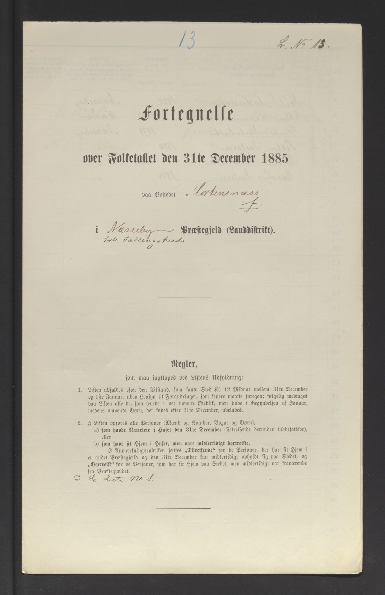 SATØ, Folketelling 1885 for 2027 Nesseby herred, 1885, s. 13a