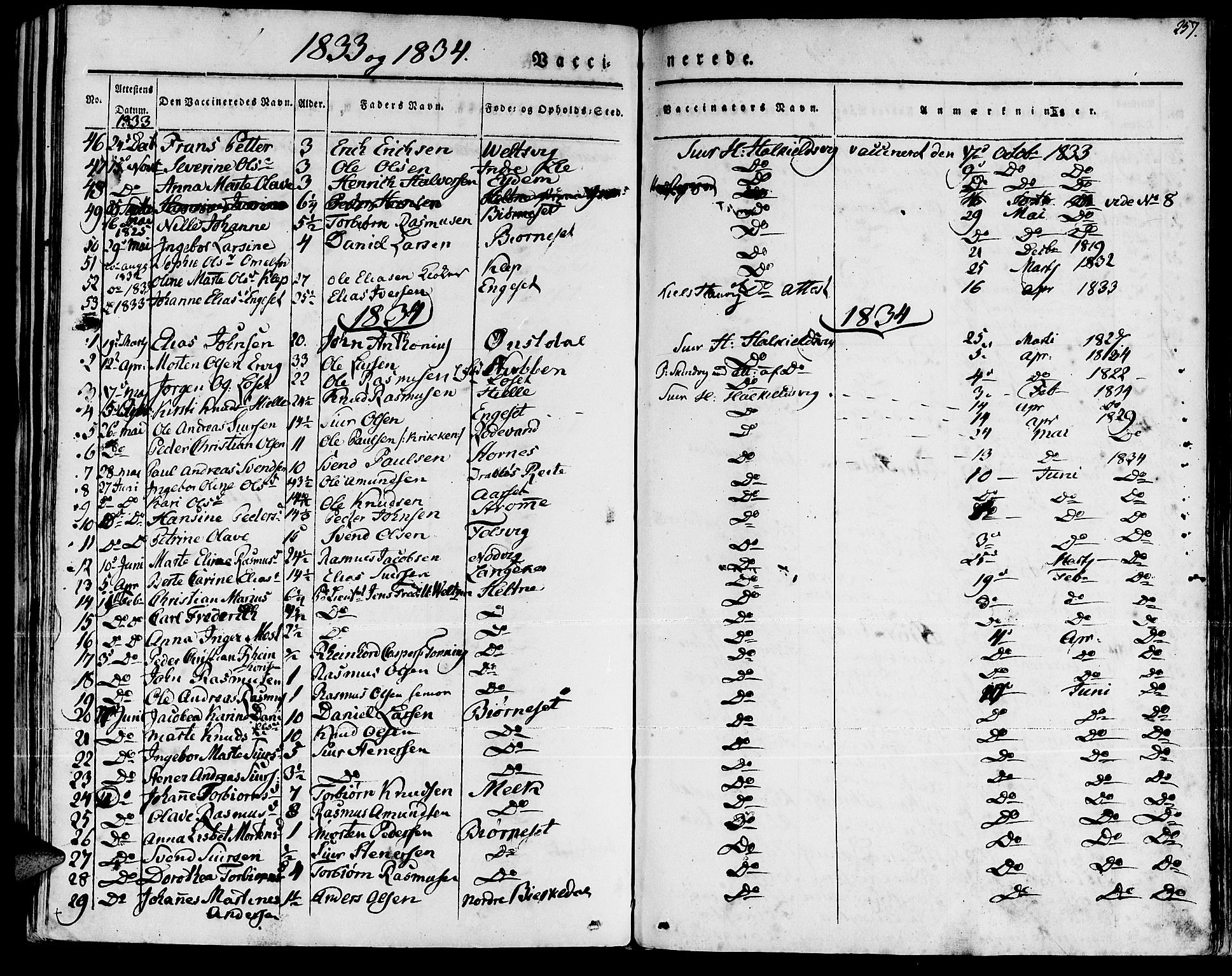 Ministerialprotokoller, klokkerbøker og fødselsregistre - Møre og Romsdal, SAT/A-1454/511/L0139: Ministerialbok nr. 511A06, 1831-1850, s. 257