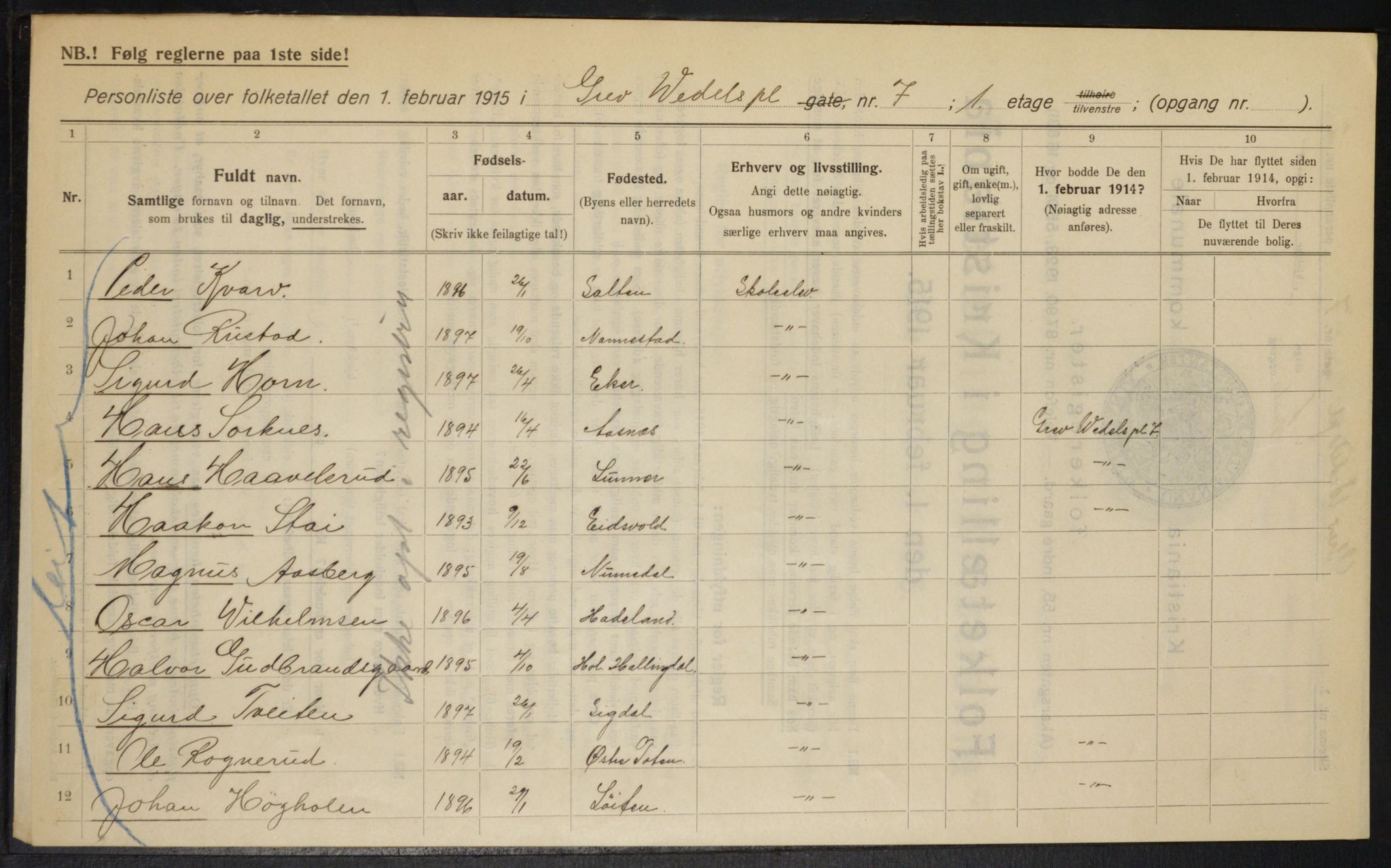 OBA, Kommunal folketelling 1.2.1915 for Kristiania, 1915, s. 29570