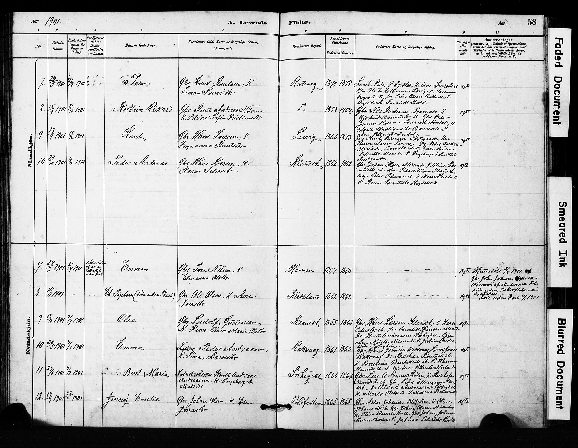Ministerialprotokoller, klokkerbøker og fødselsregistre - Møre og Romsdal, AV/SAT-A-1454/563/L0737: Klokkerbok nr. 563C01, 1878-1916, s. 58