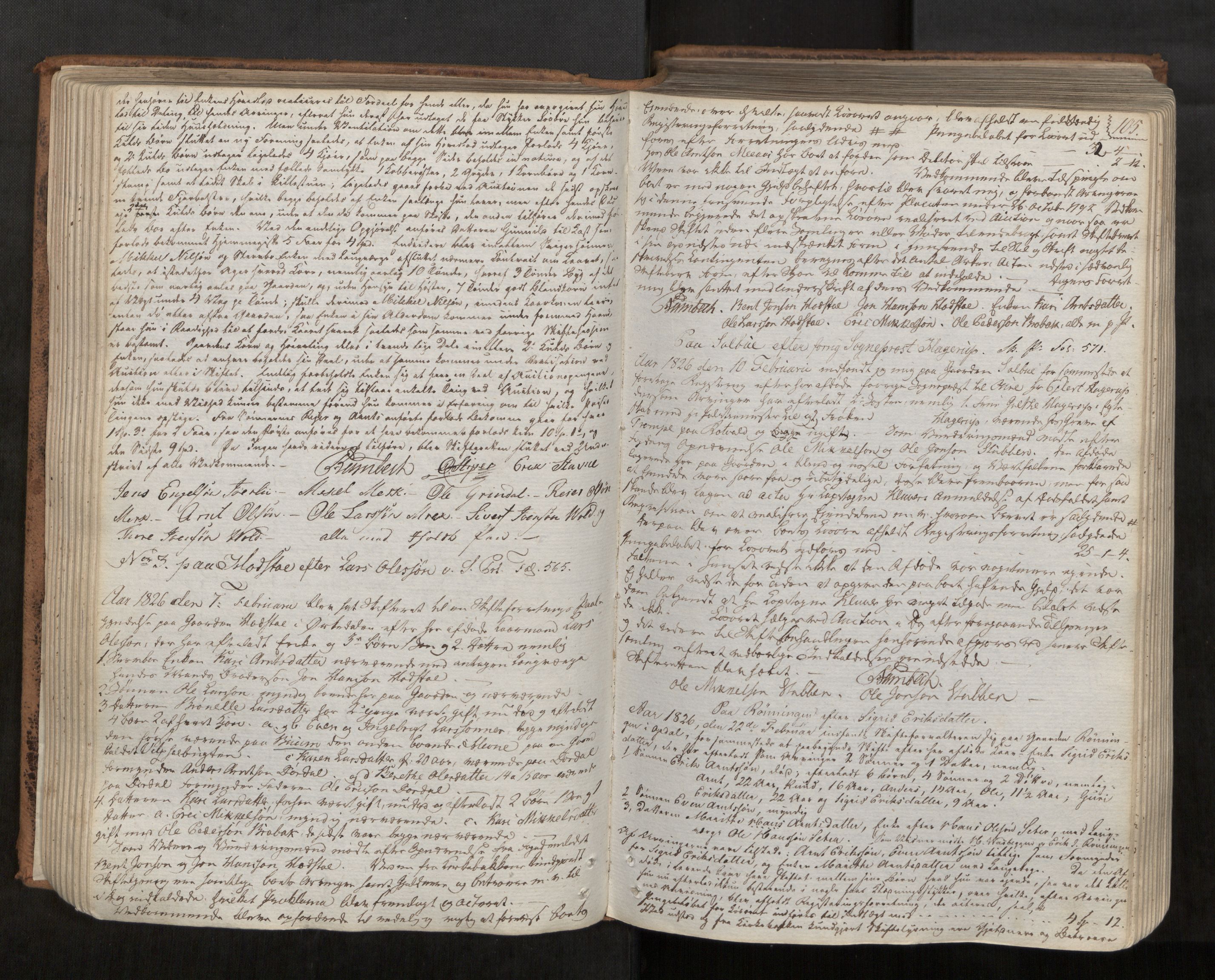 Orkdal sorenskriveri, AV/SAT-A-4169/1/3/3B/L0002: Skiftebehandlingsprotokoll, 1823-1839, s. 104b-105a