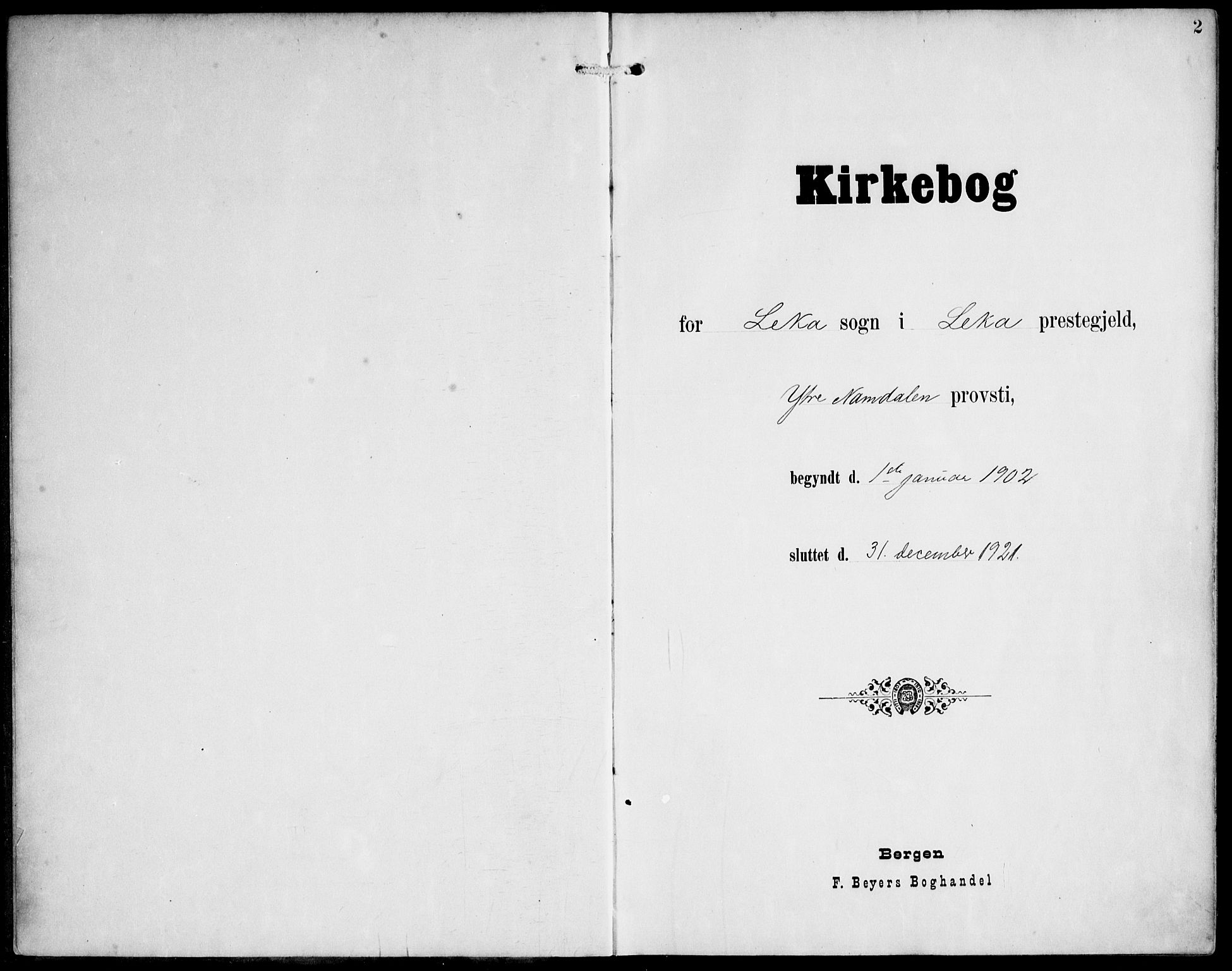 Ministerialprotokoller, klokkerbøker og fødselsregistre - Nord-Trøndelag, SAT/A-1458/788/L0698: Ministerialbok nr. 788A05, 1902-1921, s. 2