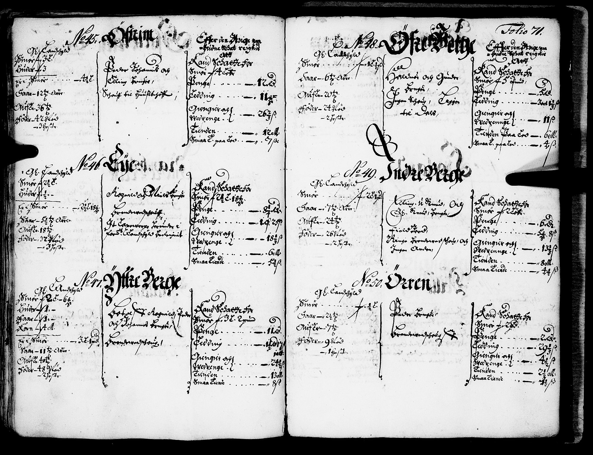 Rentekammeret inntil 1814, Realistisk ordnet avdeling, AV/RA-EA-4070/N/Nb/Nba/L0042: Ytre Sogn fogderi, 1667, s. 70b-71a
