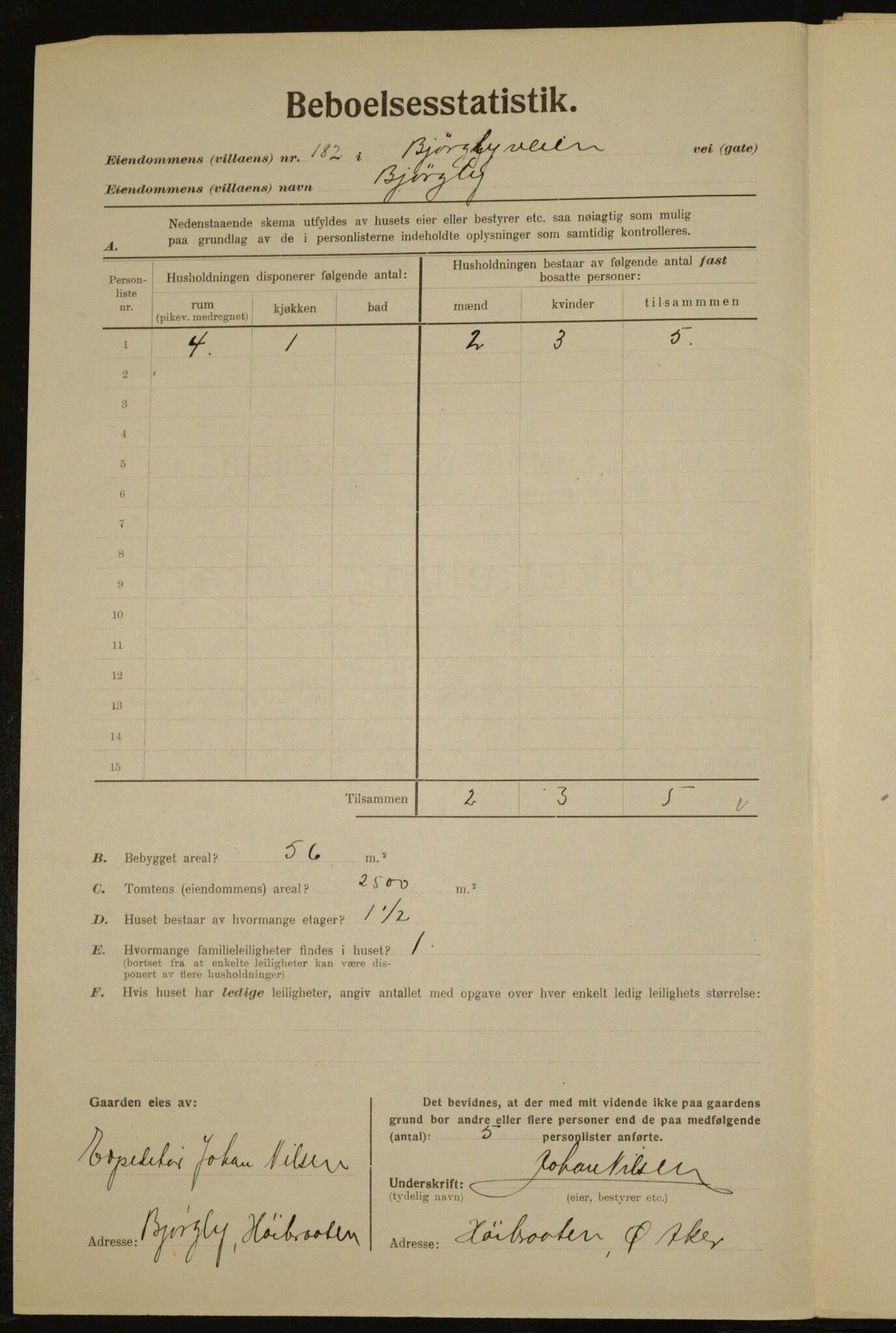 , Kommunal folketelling 1.12.1923 for Aker, 1923, s. 23038