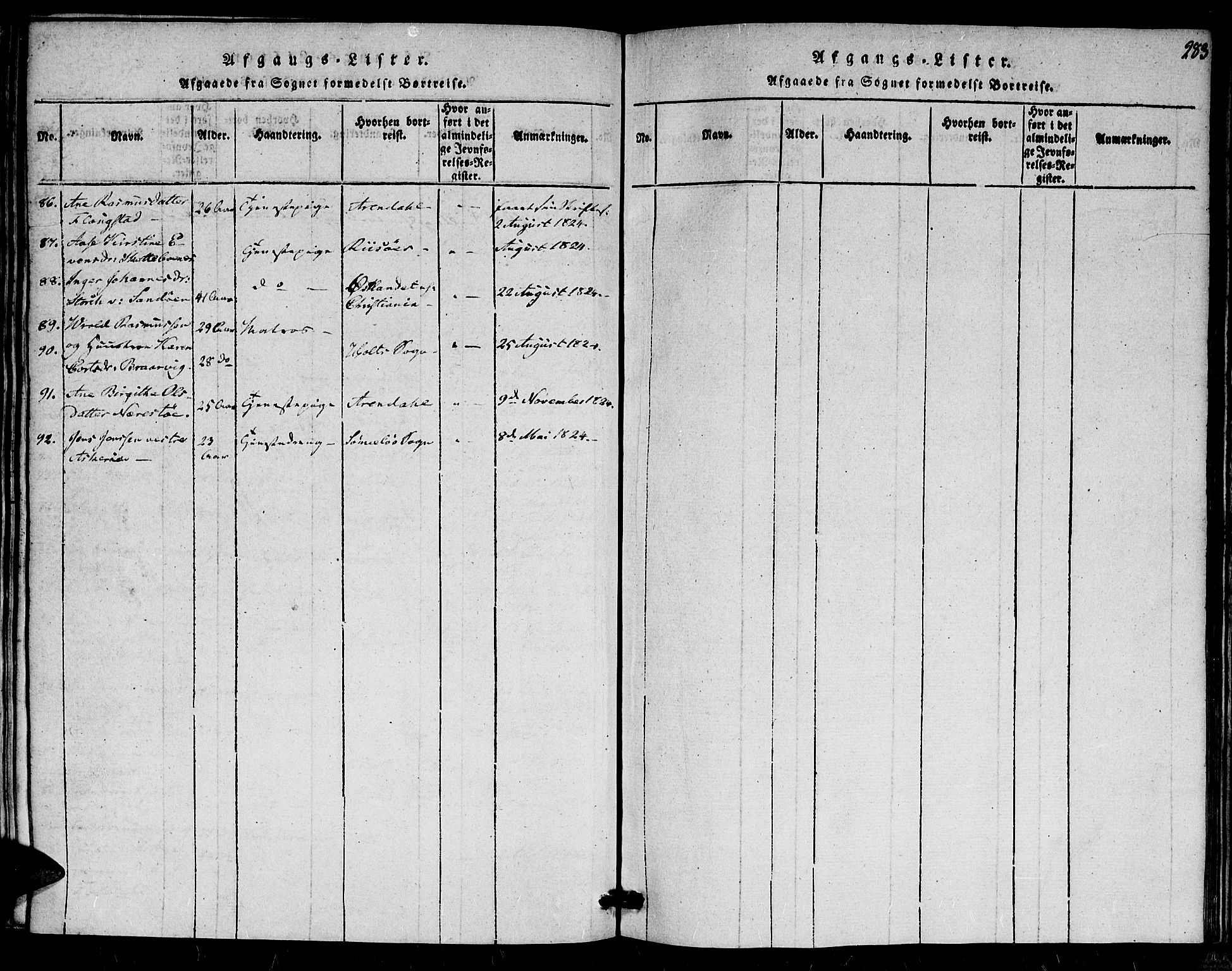 Dypvåg sokneprestkontor, SAK/1111-0007/F/Fa/Faa/L0003: Ministerialbok nr. A 3 /1, 1817-1824, s. 283