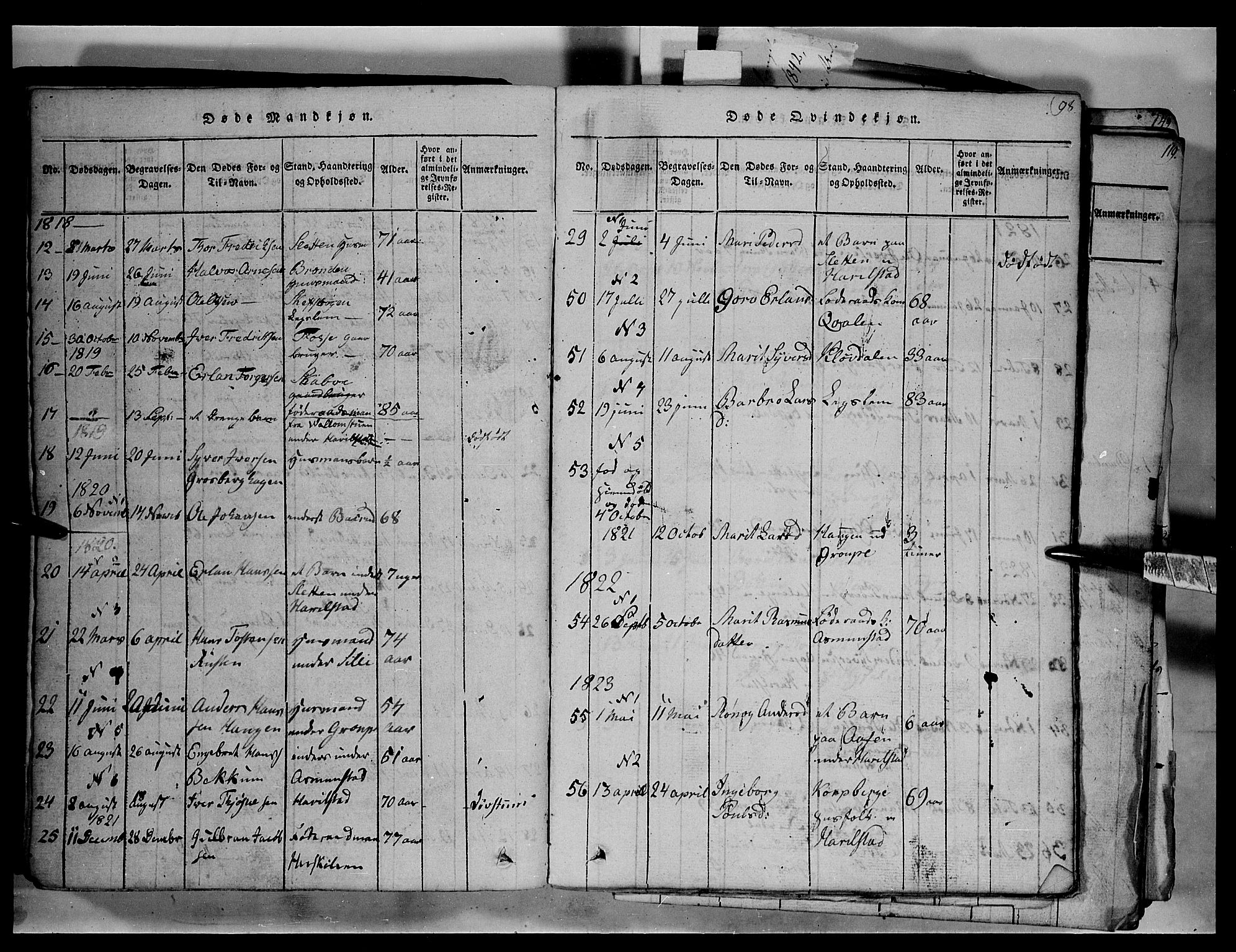 Fron prestekontor, AV/SAH-PREST-078/H/Ha/Hab/L0003: Klokkerbok nr. 3, 1816-1850, s. 98