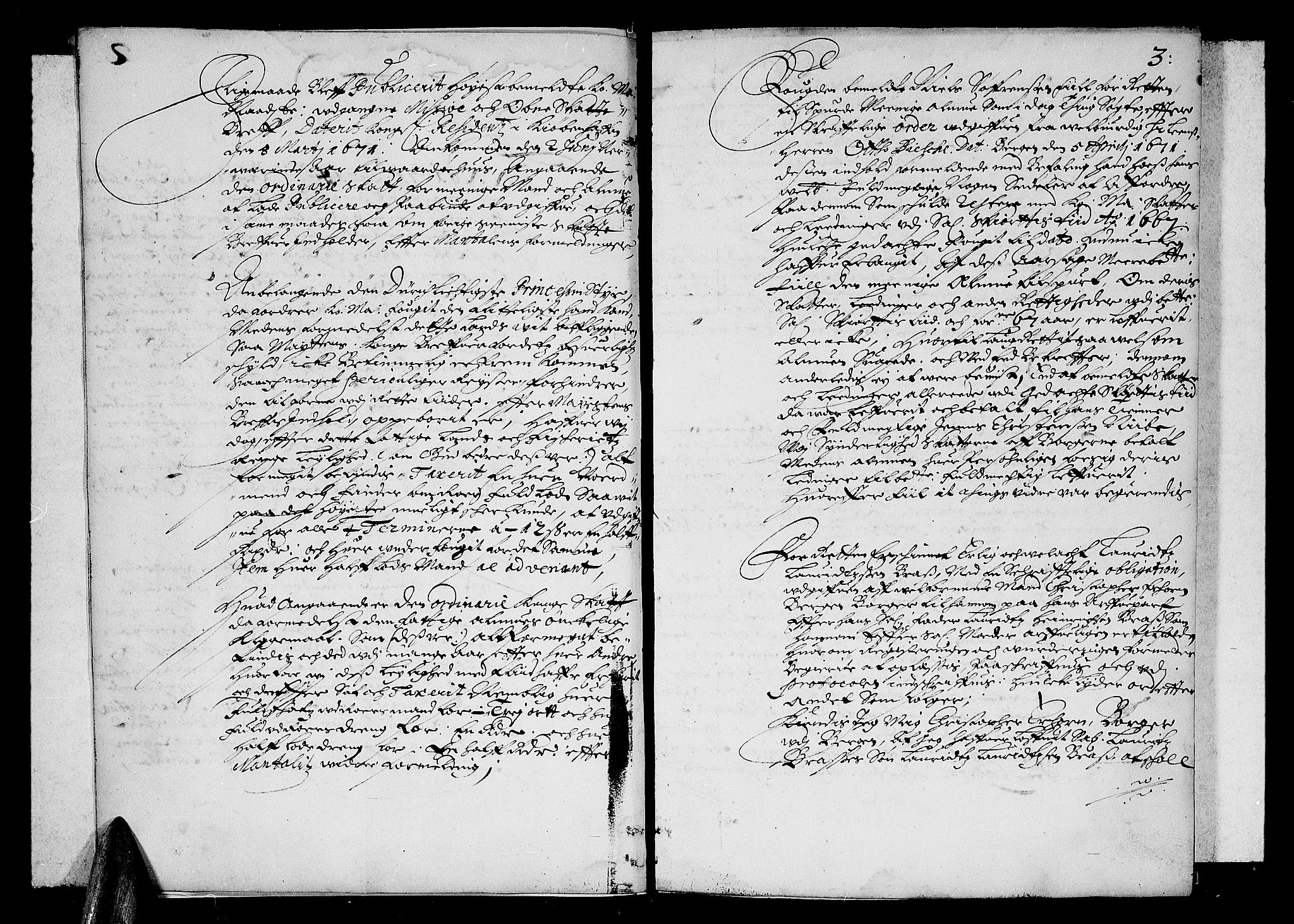 Finnmark sorenskriveri, SATØ/S-0053/F/Fa/L0013: Justisprotokoller, 1671-1673, s. 2b-3a