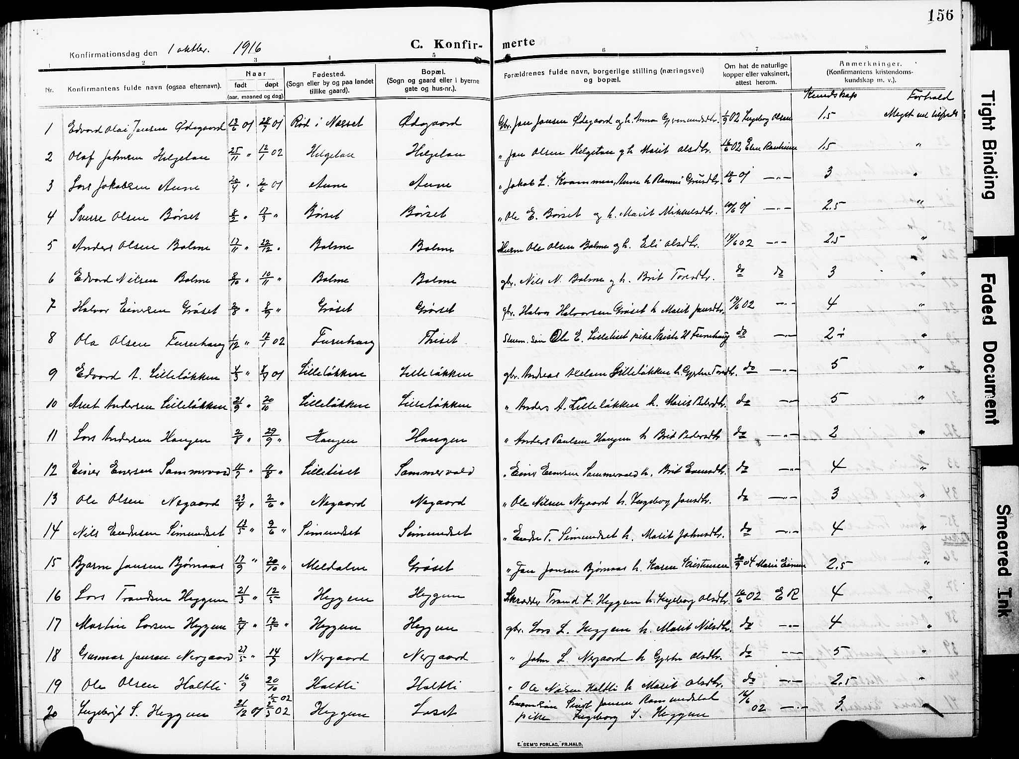 Ministerialprotokoller, klokkerbøker og fødselsregistre - Møre og Romsdal, AV/SAT-A-1454/598/L1079: Klokkerbok nr. 598C04, 1909-1927, s. 156