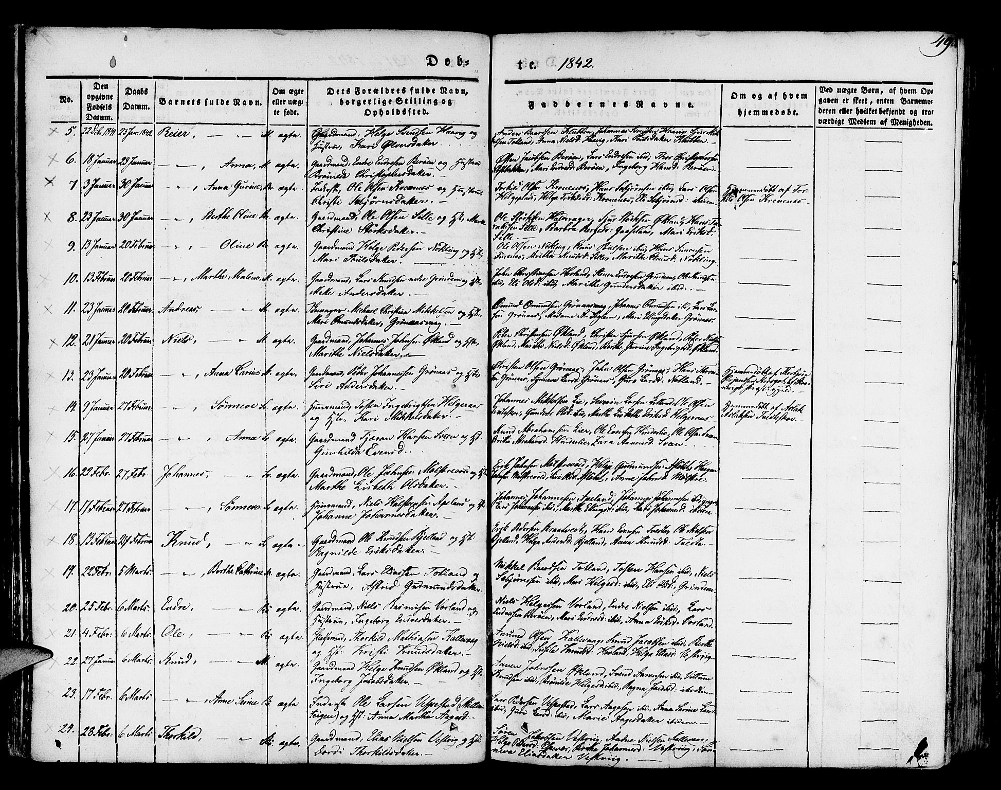 Finnås sokneprestembete, AV/SAB-A-99925/H/Ha/Haa/Haaa/L0006: Ministerialbok nr. A 6, 1836-1850, s. 49