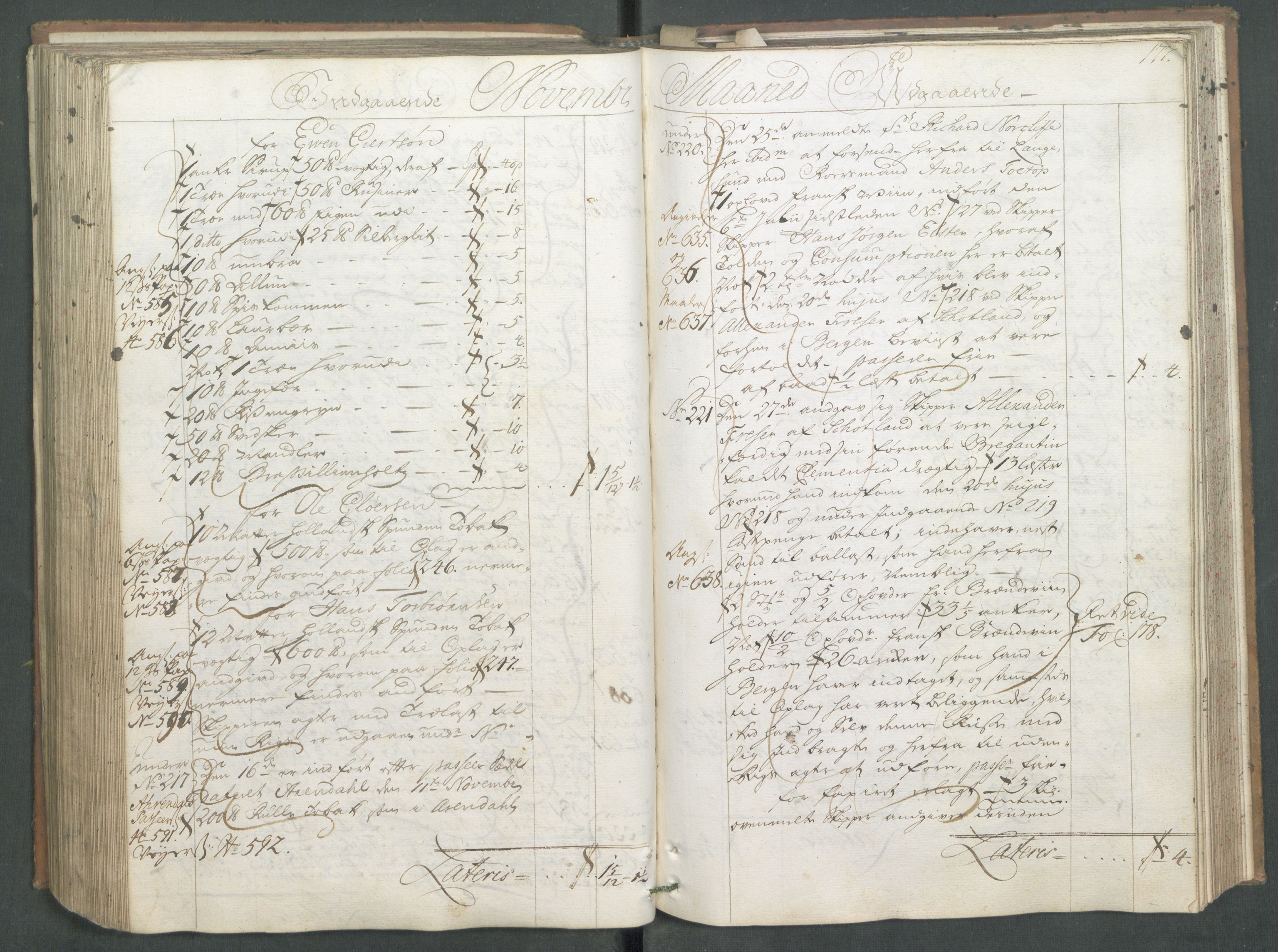 Generaltollkammeret, tollregnskaper, AV/RA-EA-5490/R01/L0008/0001: Tollregnskaper Fredrikshald / Hovedtollbok, 1733, s. 176b-177a