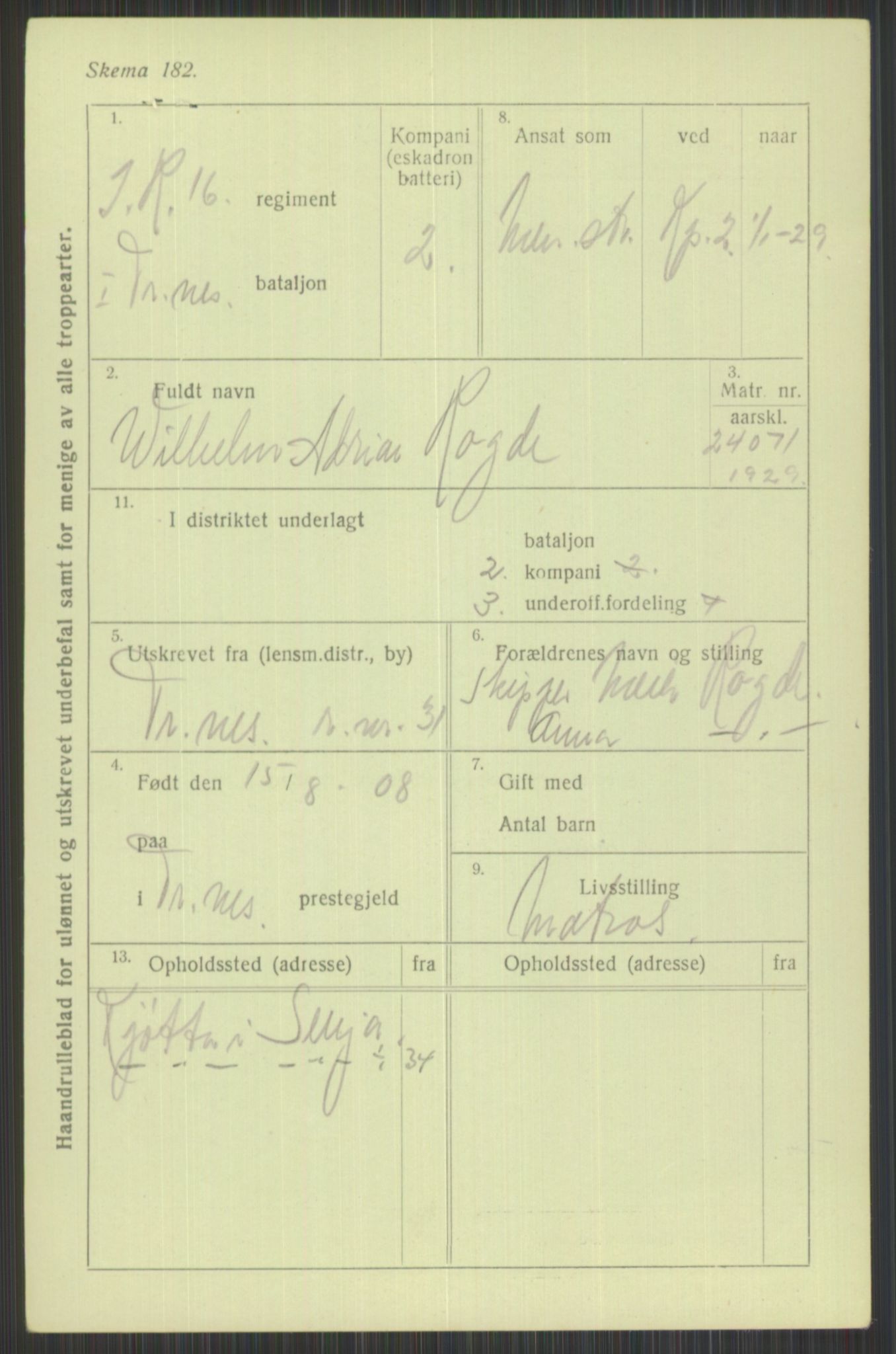 Forsvaret, Troms infanteriregiment nr. 16, AV/RA-RAFA-3146/P/Pa/L0013/0004: Rulleblad / Rulleblad for regimentets menige mannskaper, årsklasse 1929, 1929, s. 1135