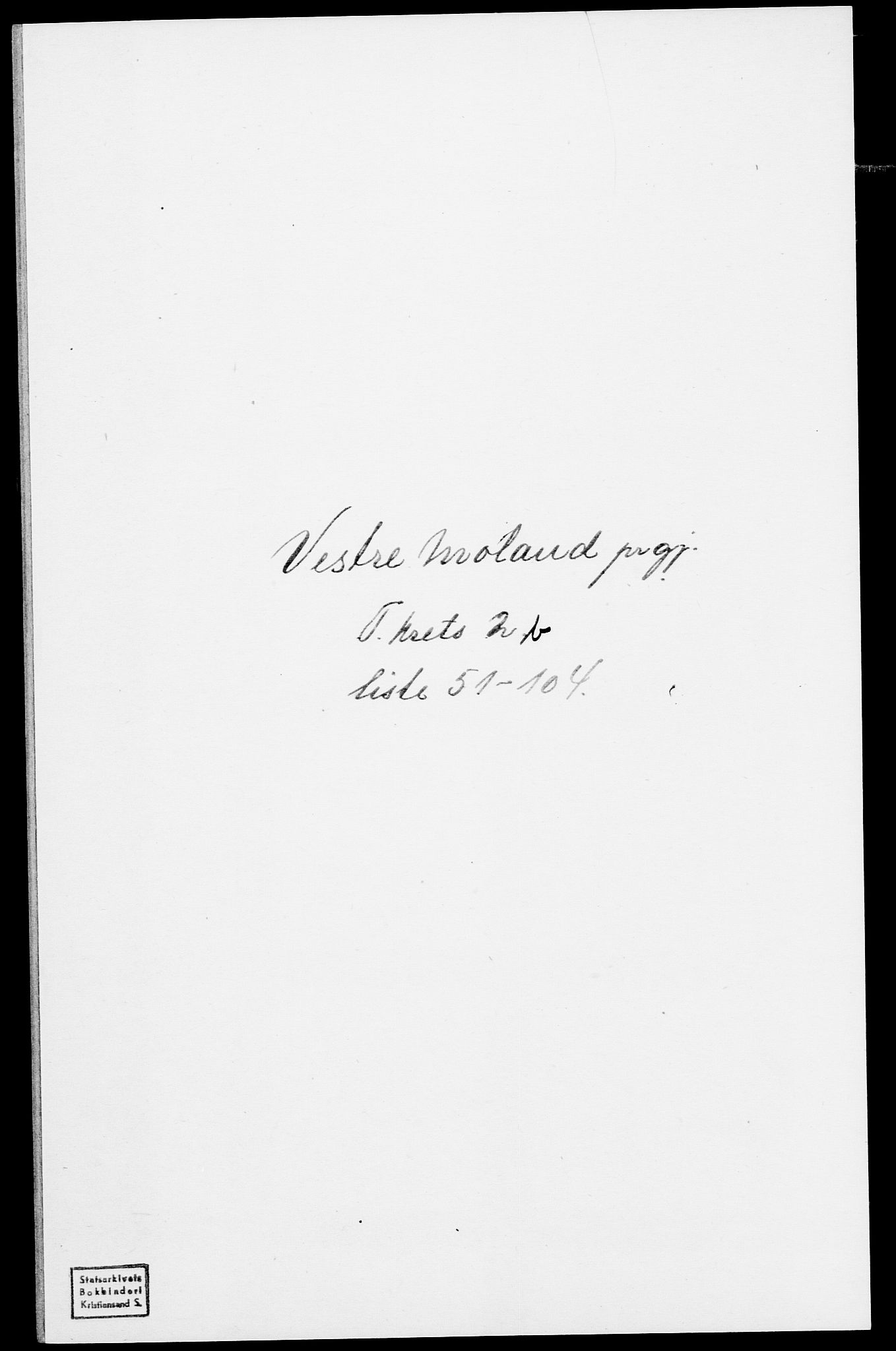 SAK, Folketelling 1875 for 0926L Vestre Moland prestegjeld, Vestre Moland sokn, 1875, s. 279