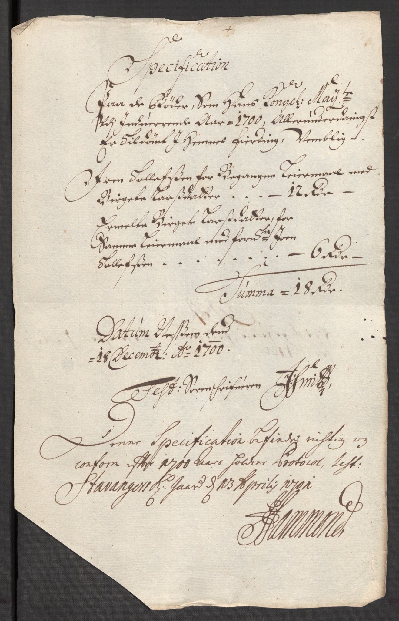 Rentekammeret inntil 1814, Reviderte regnskaper, Fogderegnskap, RA/EA-4092/R47/L2858: Fogderegnskap Ryfylke, 1697-1700, s. 352
