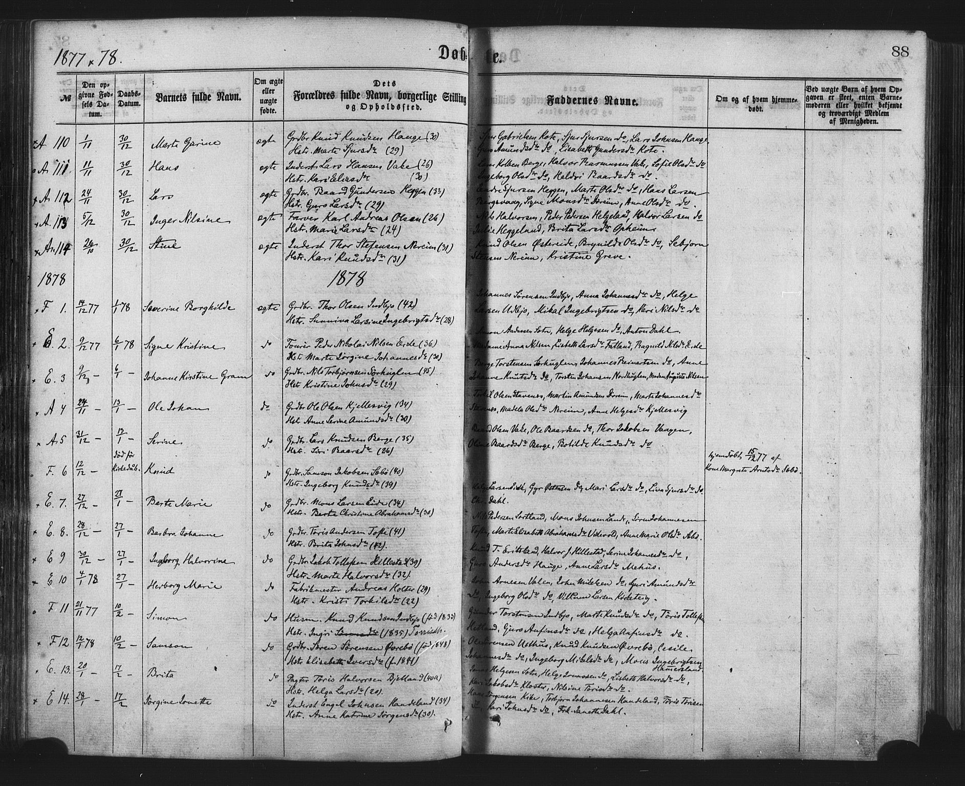 Fjelberg sokneprestembete, AV/SAB-A-75201/H/Haa: Ministerialbok nr. A 8, 1866-1879, s. 88