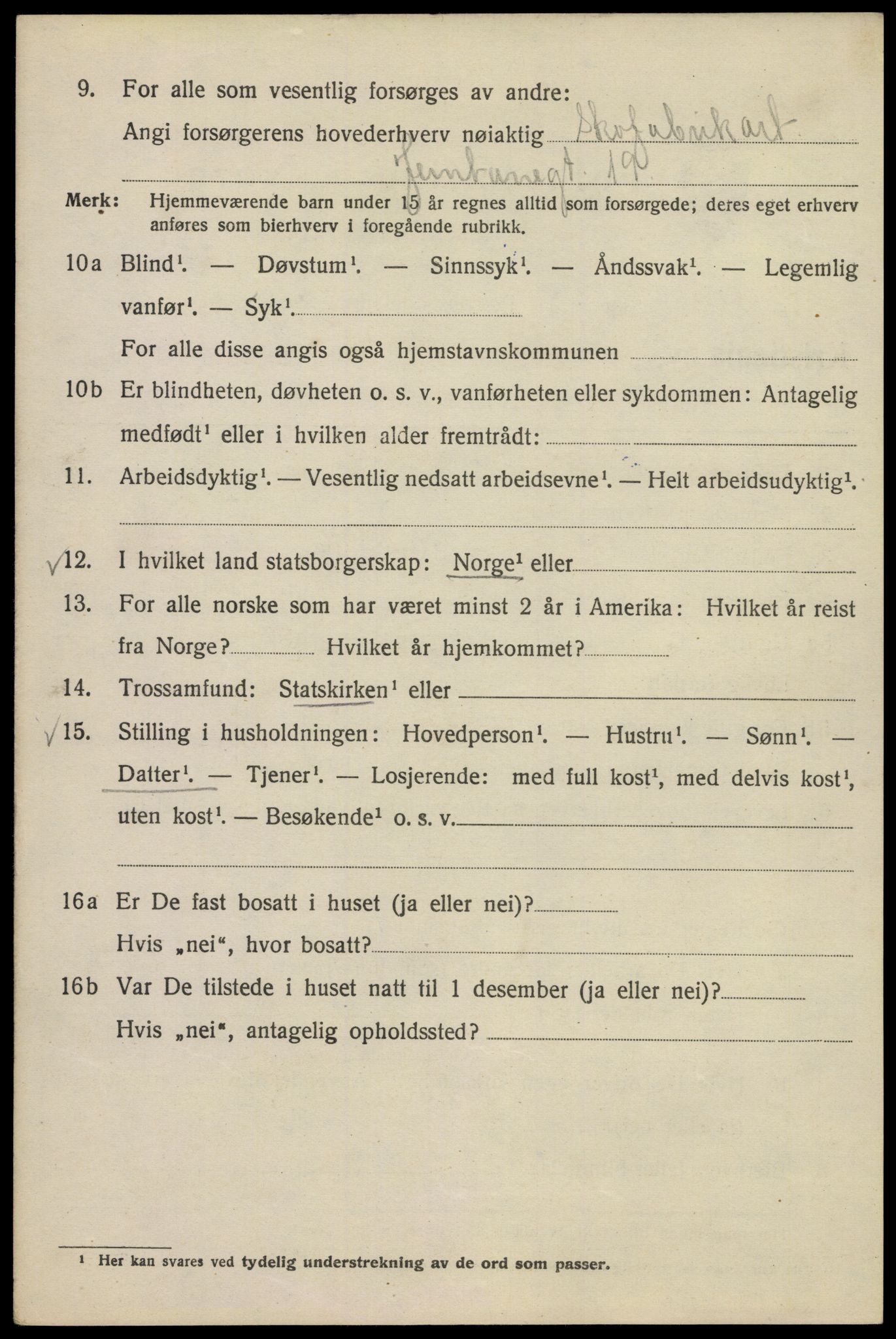 SAO, Folketelling 1920 for 0301 Kristiania kjøpstad, 1920, s. 414006