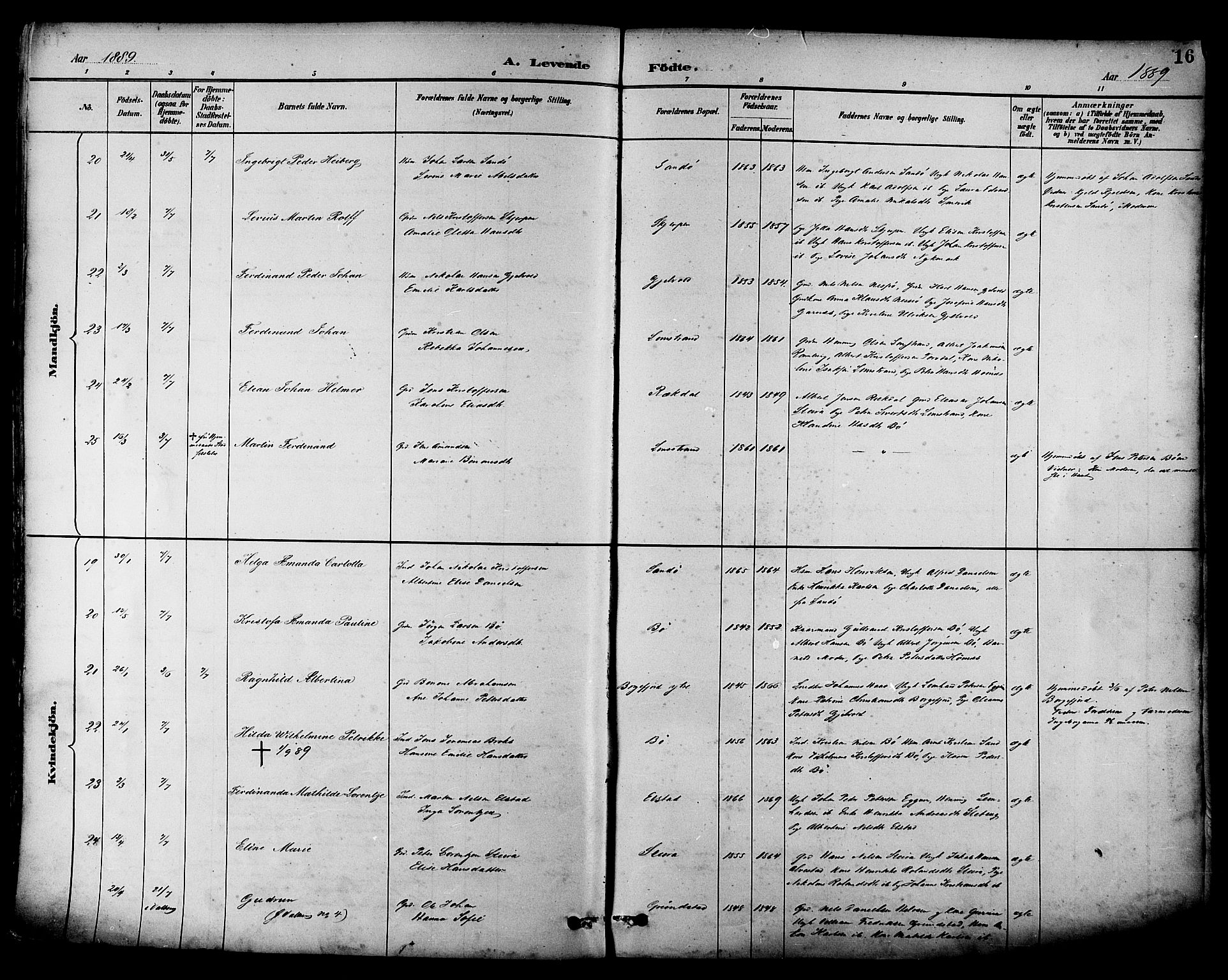 Ministerialprotokoller, klokkerbøker og fødselsregistre - Nordland, AV/SAT-A-1459/880/L1133: Ministerialbok nr. 880A07, 1888-1898, s. 16