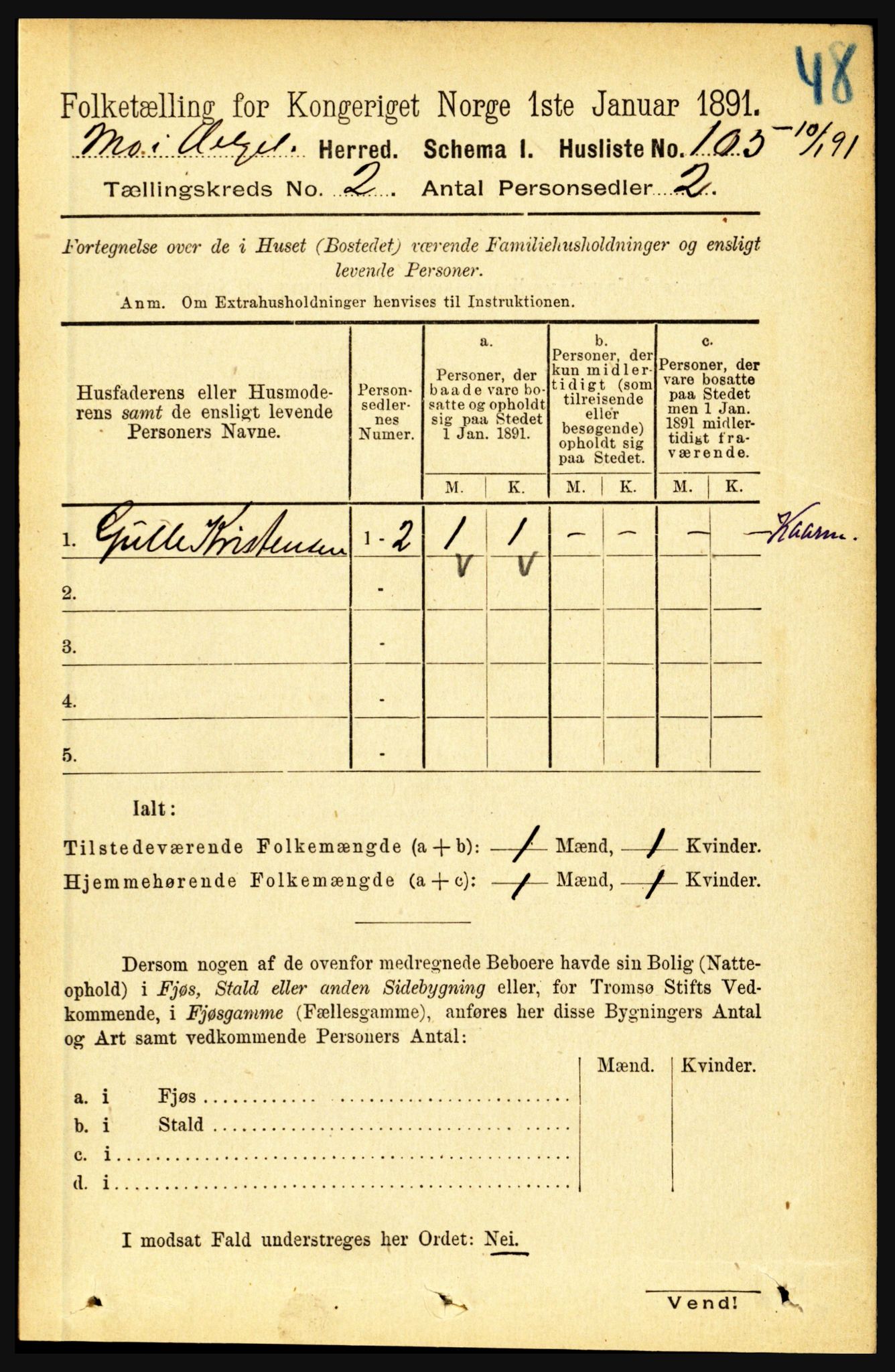 RA, Folketelling 1891 for 1833 Mo herred, 1891, s. 534