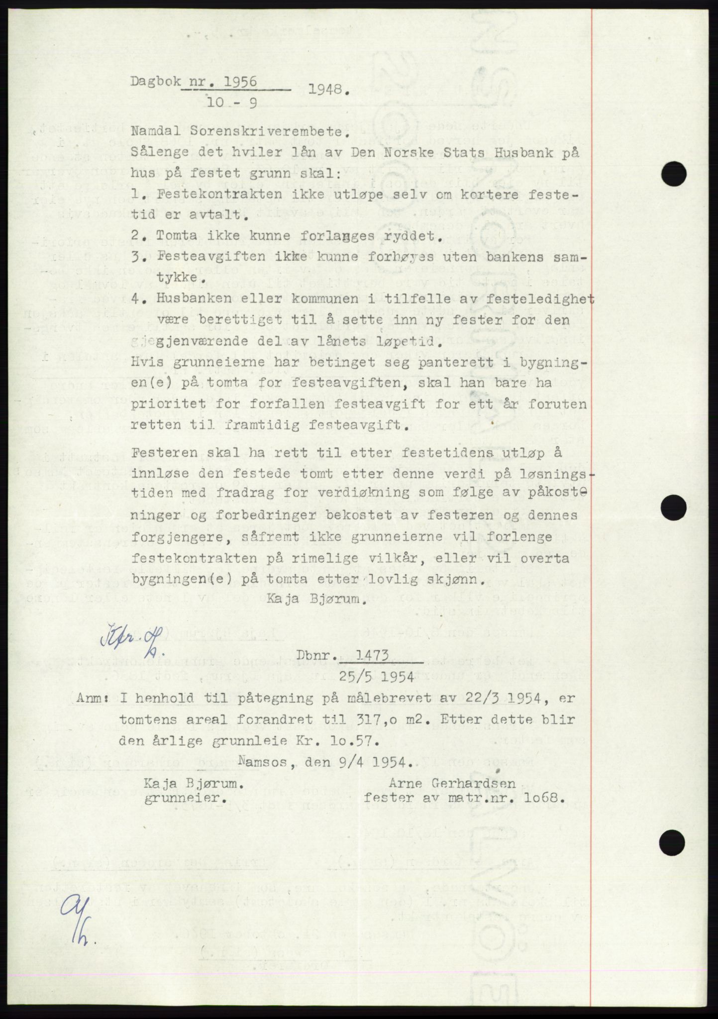 Namdal sorenskriveri, SAT/A-4133/1/2/2C: Pantebok nr. -, 1946-1947, Dagboknr: 1473/1946