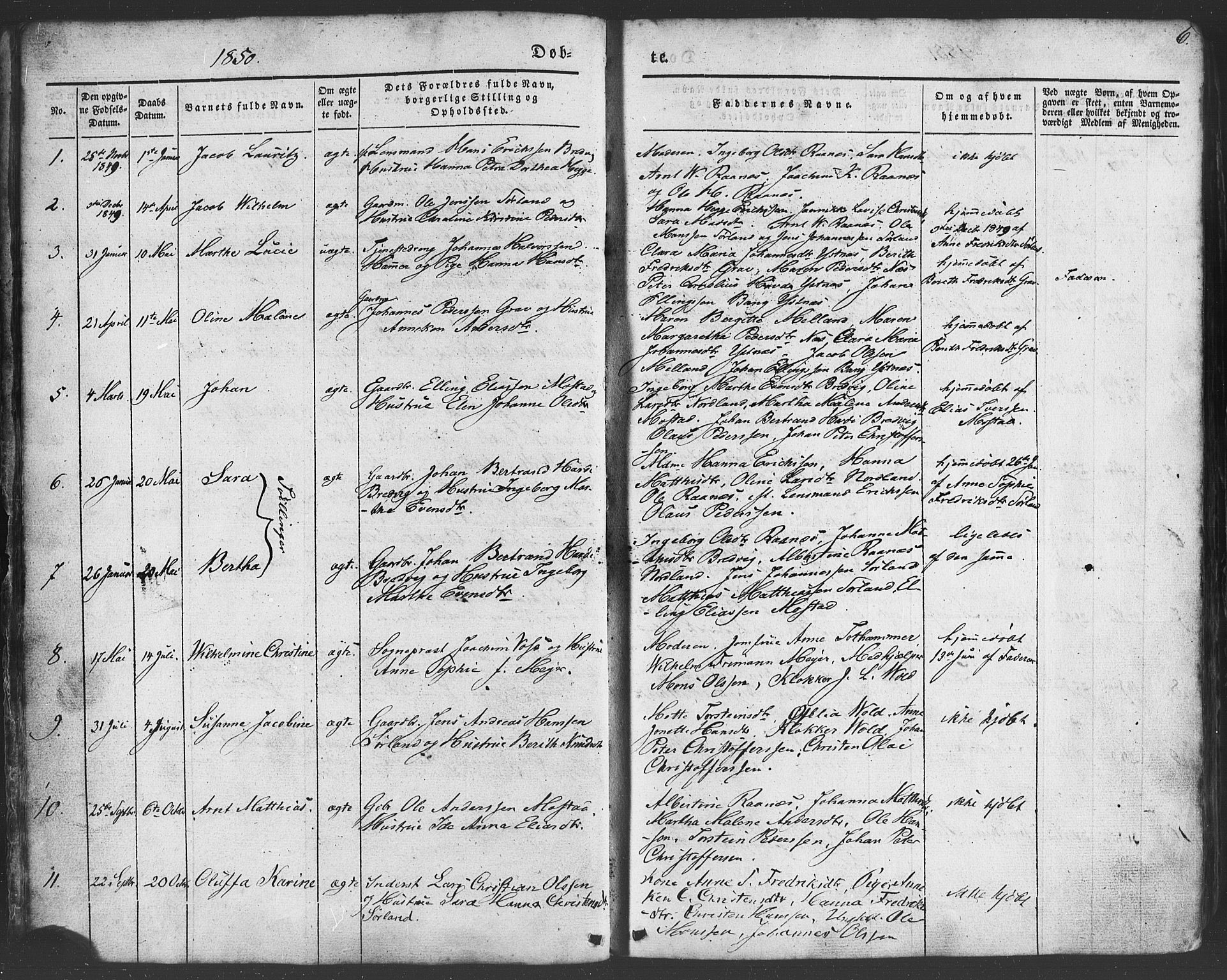 Ministerialprotokoller, klokkerbøker og fødselsregistre - Nordland, SAT/A-1459/807/L0121: Ministerialbok nr. 807A04, 1846-1879, s. 6