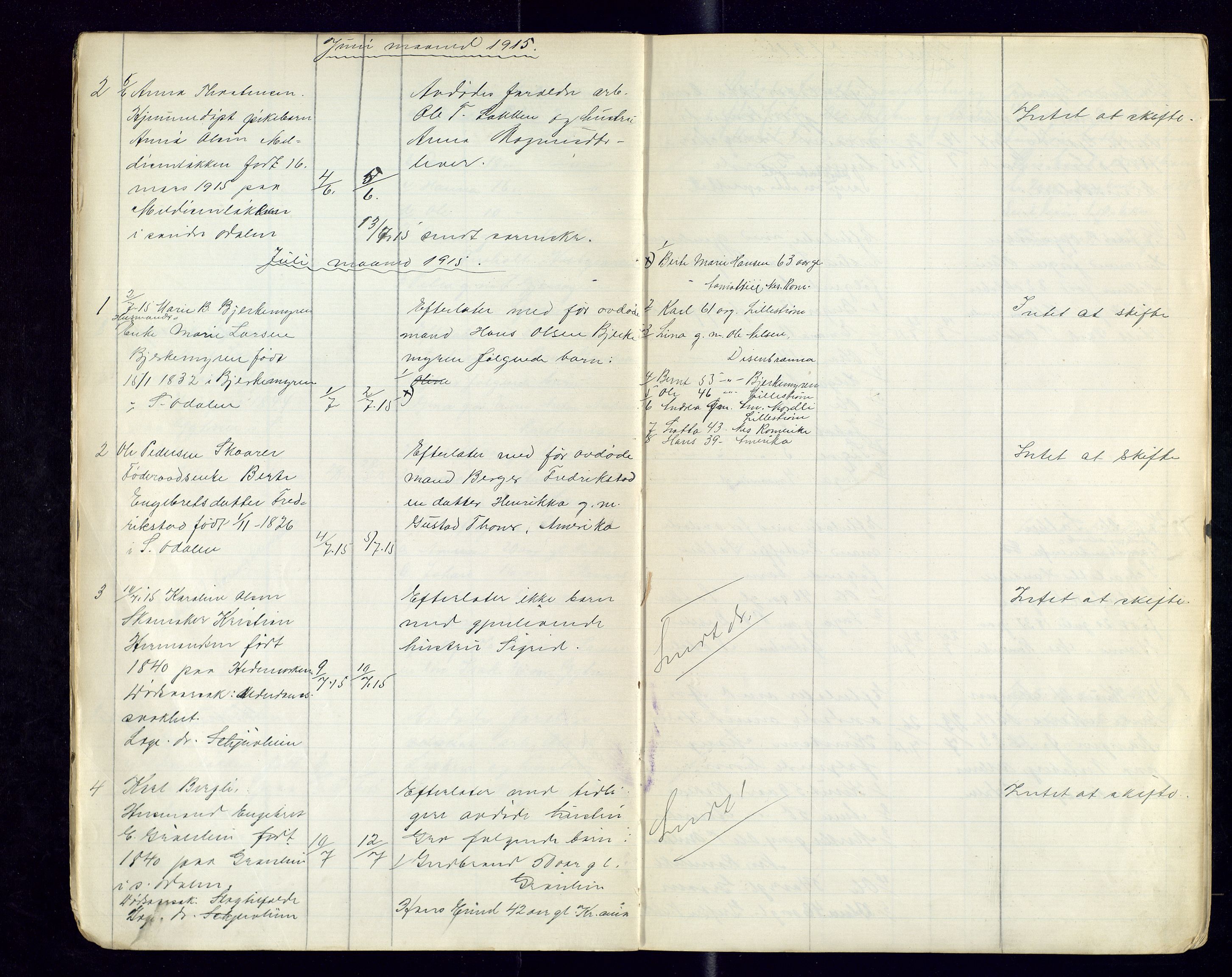 Sør-Odal lensmannskontor, AV/SAH-LHS-022/H/Hb/L0002/0002: Protokoller over anmeldte dødsfall / Protokoll over anmeldte dødsfall, 1915-1921