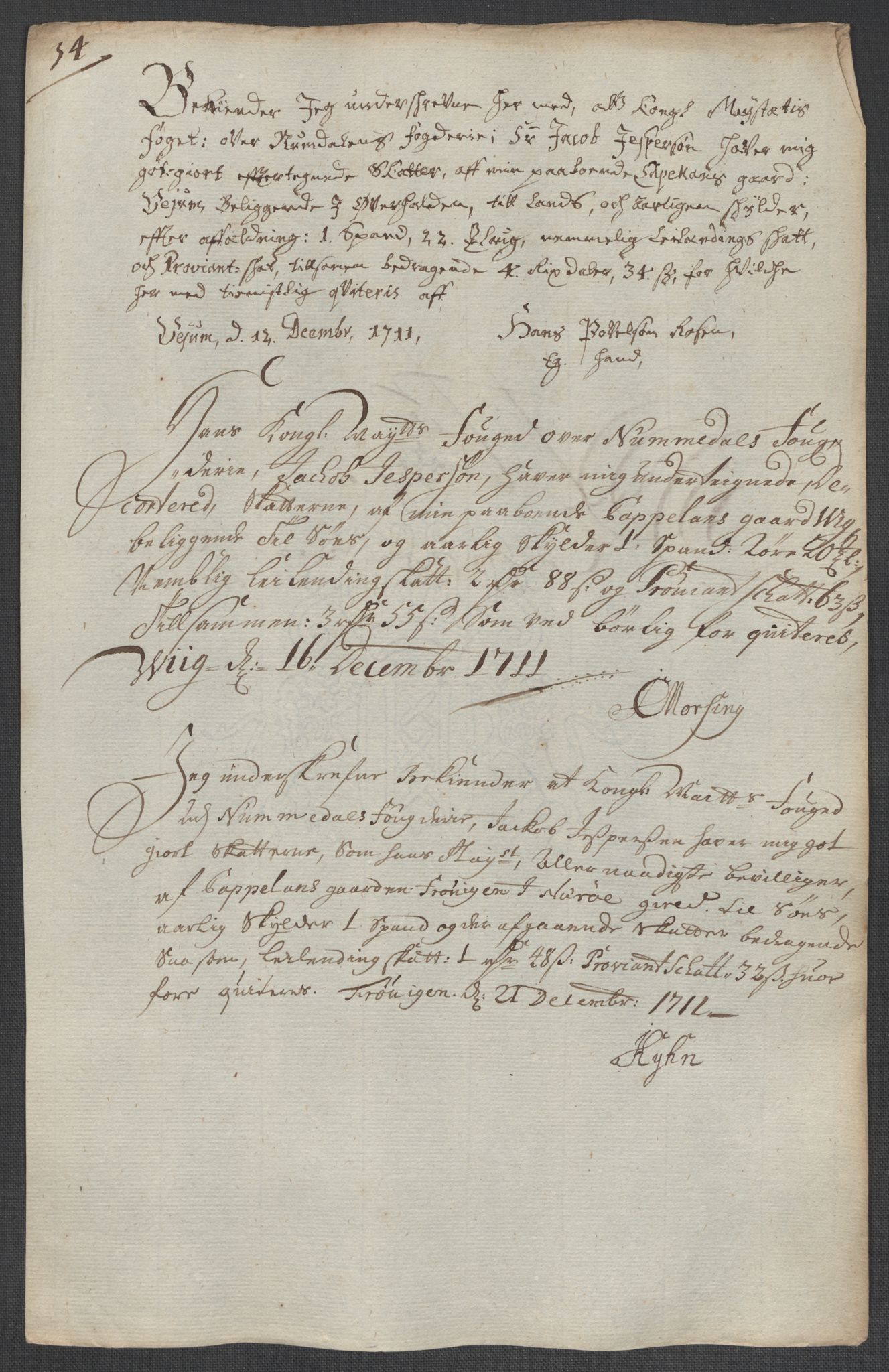 Rentekammeret inntil 1814, Reviderte regnskaper, Fogderegnskap, AV/RA-EA-4092/R64/L4432: Fogderegnskap Namdal, 1711, s. 197