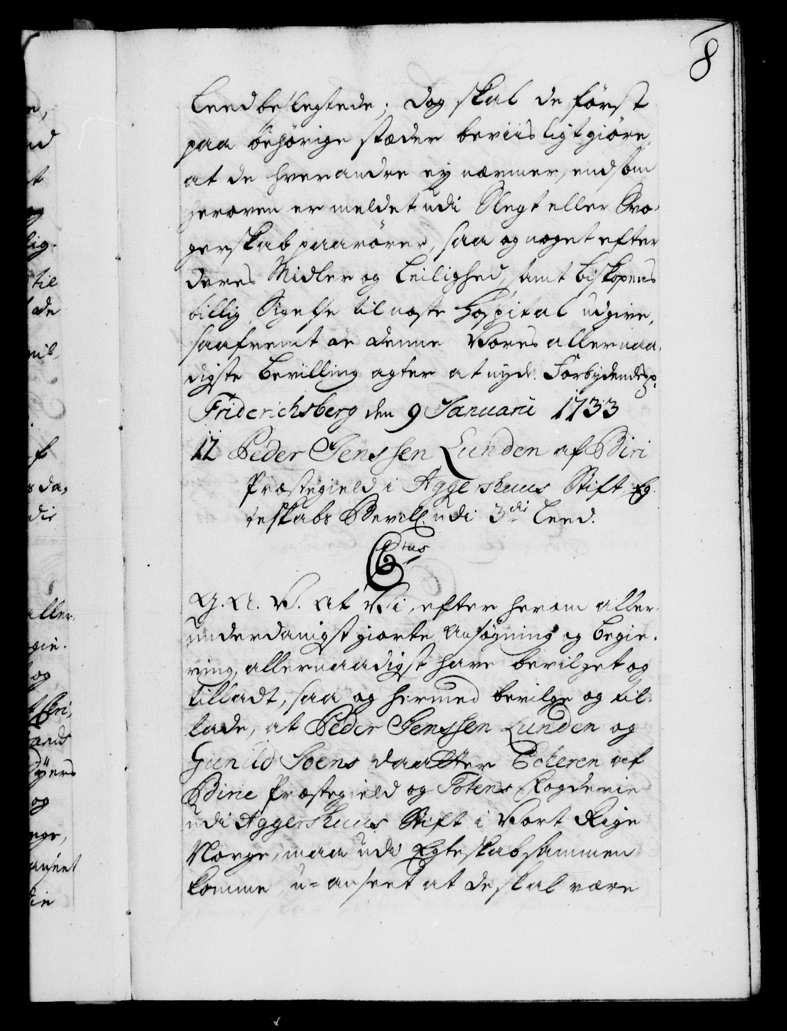Danske Kanselli 1572-1799, AV/RA-EA-3023/F/Fc/Fca/Fcaa/L0028: Norske registre, 1733-1734, s. 8a