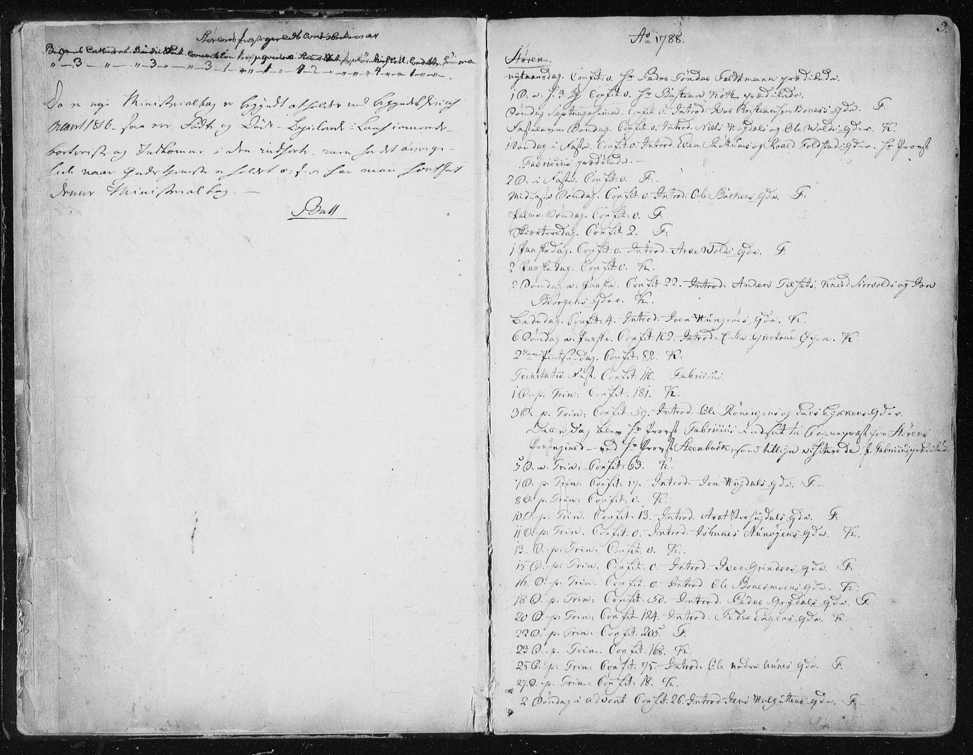 Ministerialprotokoller, klokkerbøker og fødselsregistre - Sør-Trøndelag, AV/SAT-A-1456/687/L0992: Ministerialbok nr. 687A03 /1, 1788-1815, s. 2-3