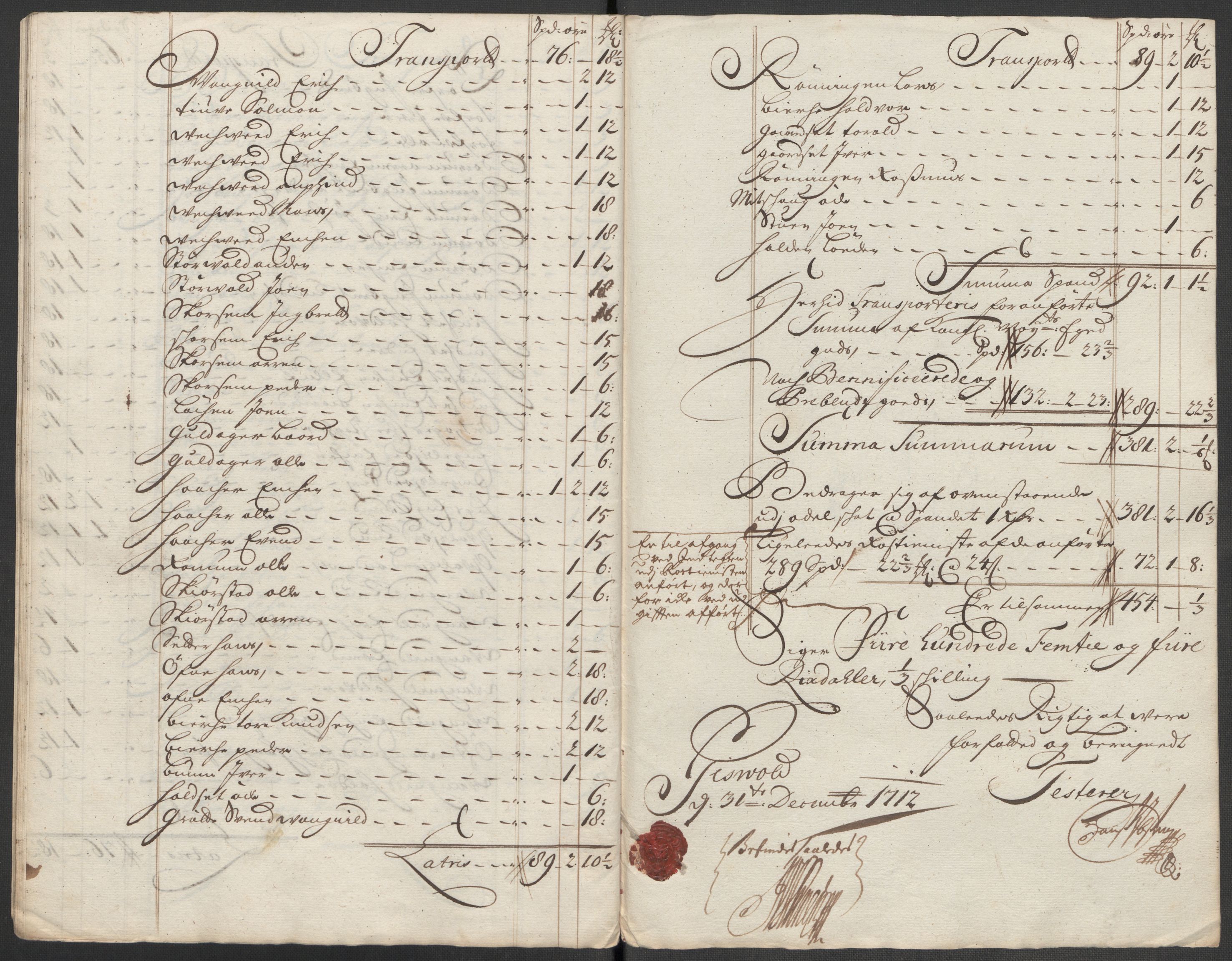 Rentekammeret inntil 1814, Reviderte regnskaper, Fogderegnskap, AV/RA-EA-4092/R60/L3963: Fogderegnskap Orkdal og Gauldal, 1712, s. 417