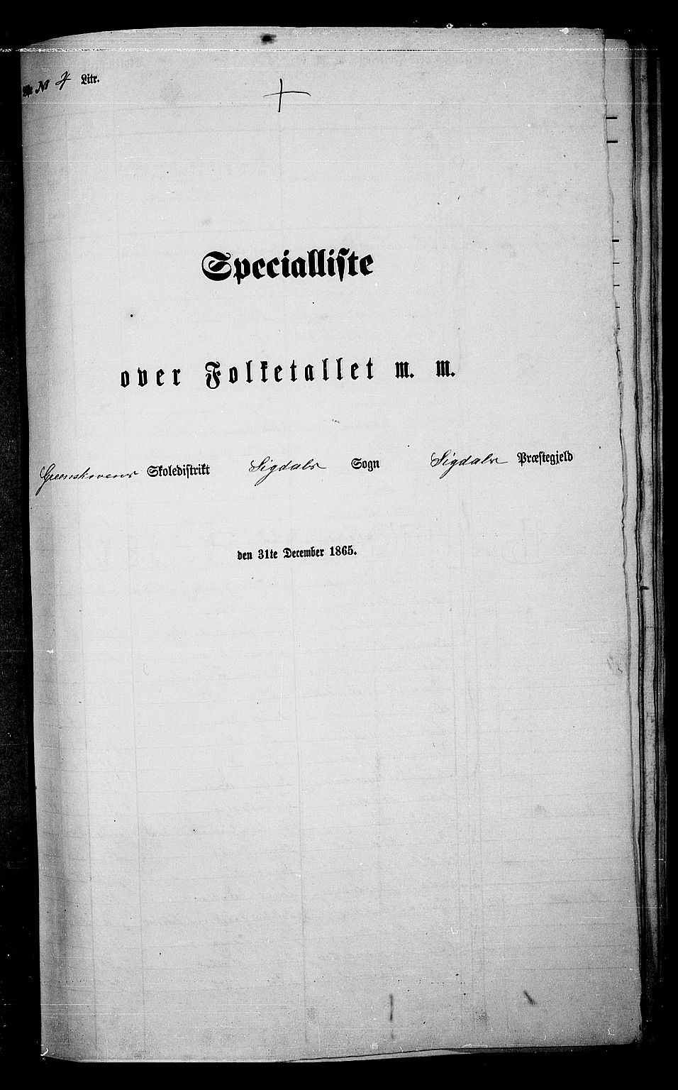 RA, Folketelling 1865 for 0621P Sigdal prestegjeld, 1865, s. 93
