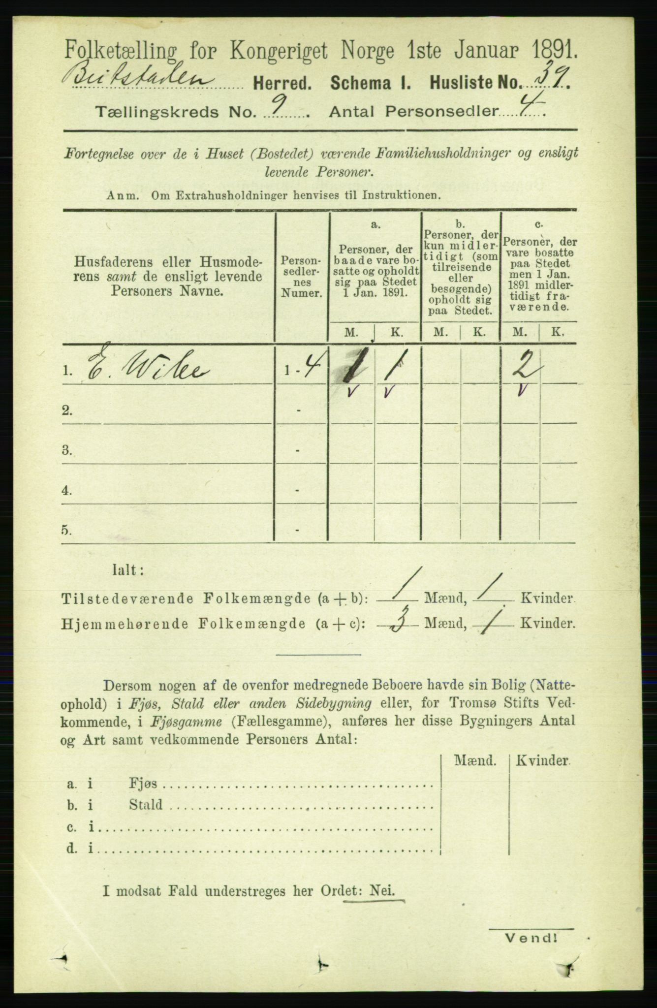 RA, Folketelling 1891 for 1727 Beitstad herred, 1891, s. 2408