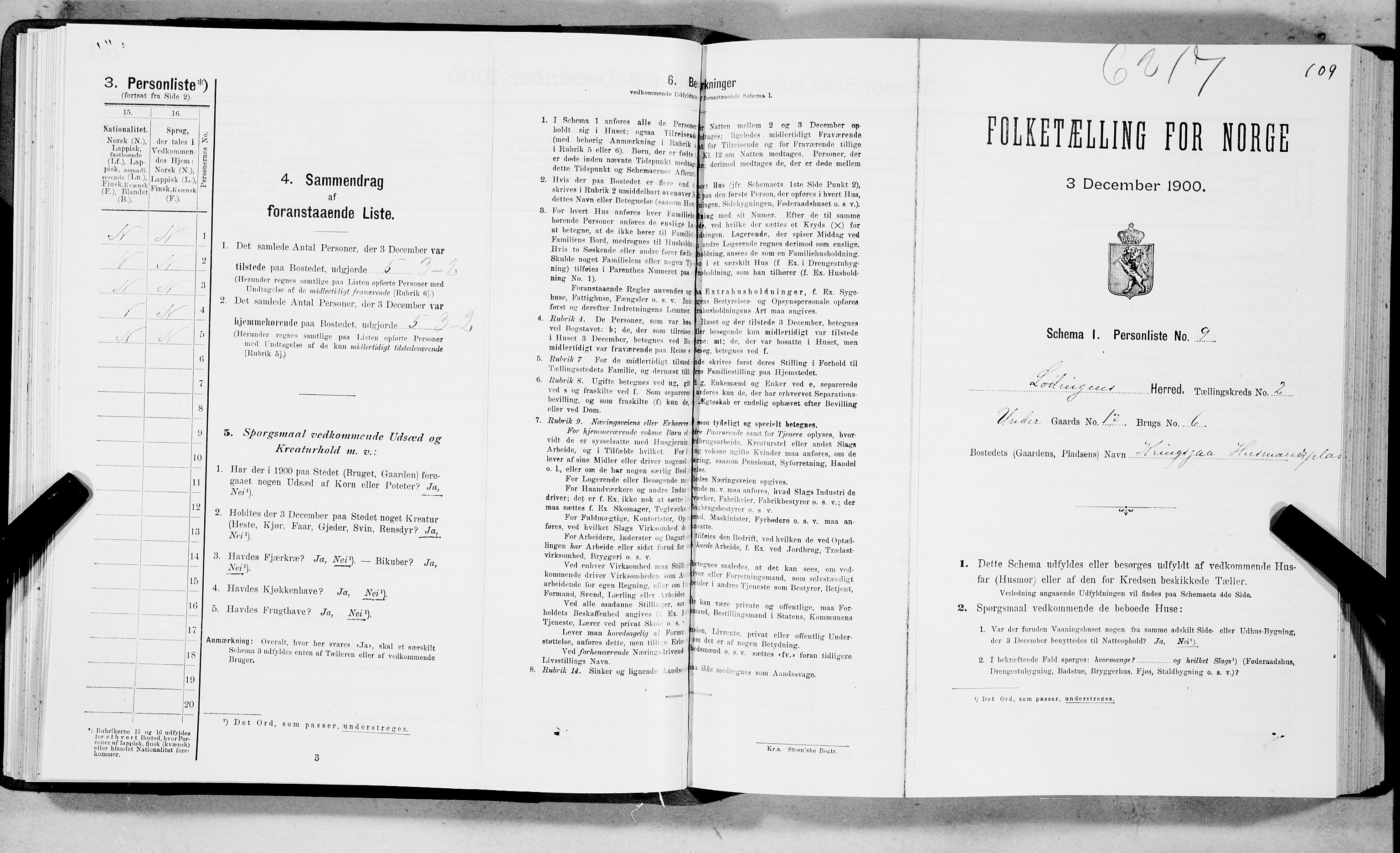 SAT, Folketelling 1900 for 1851 Lødingen herred, 1900, s. 109