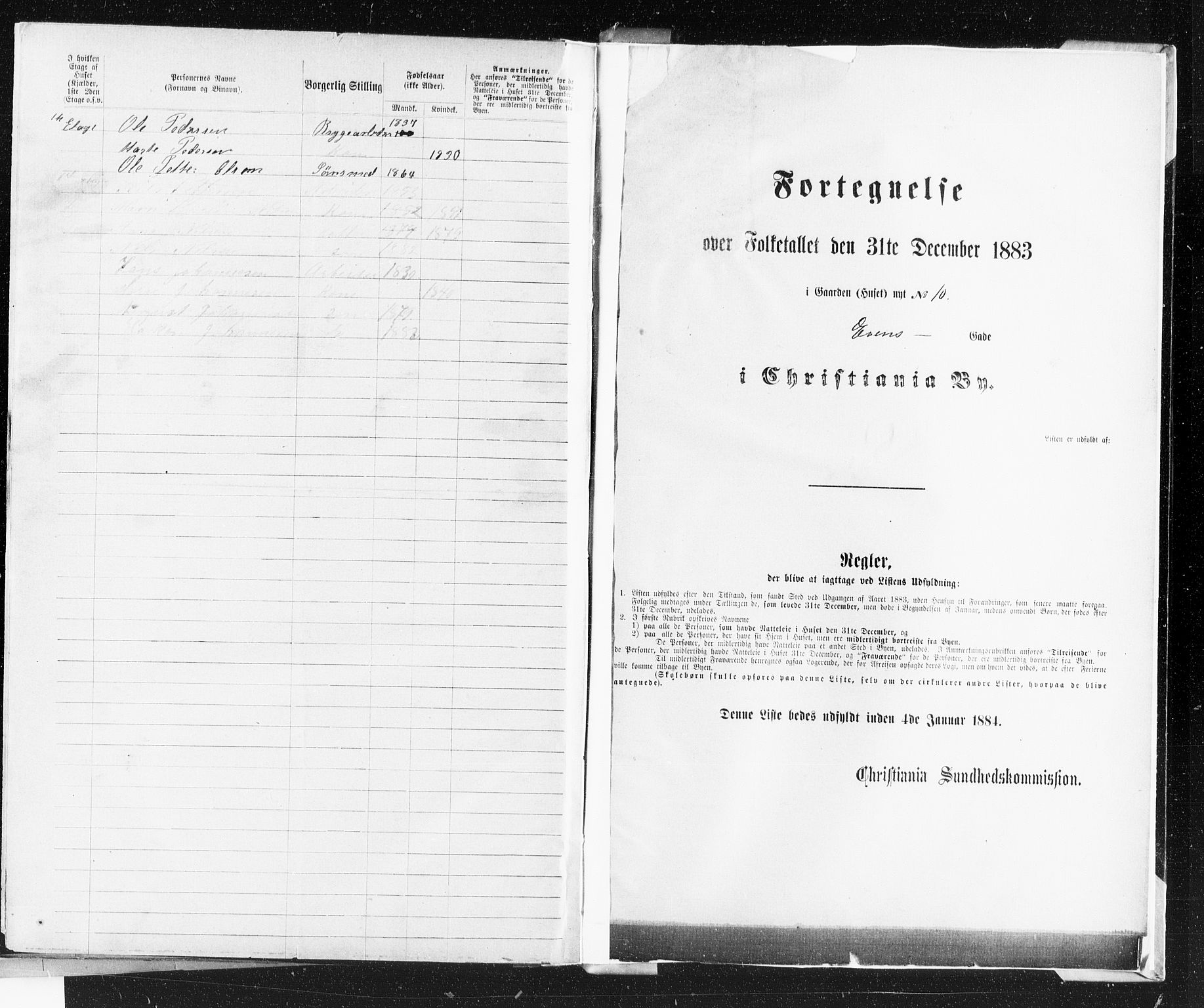 OBA, Kommunal folketelling 31.12.1883 for Kristiania kjøpstad, 1883, s. 989