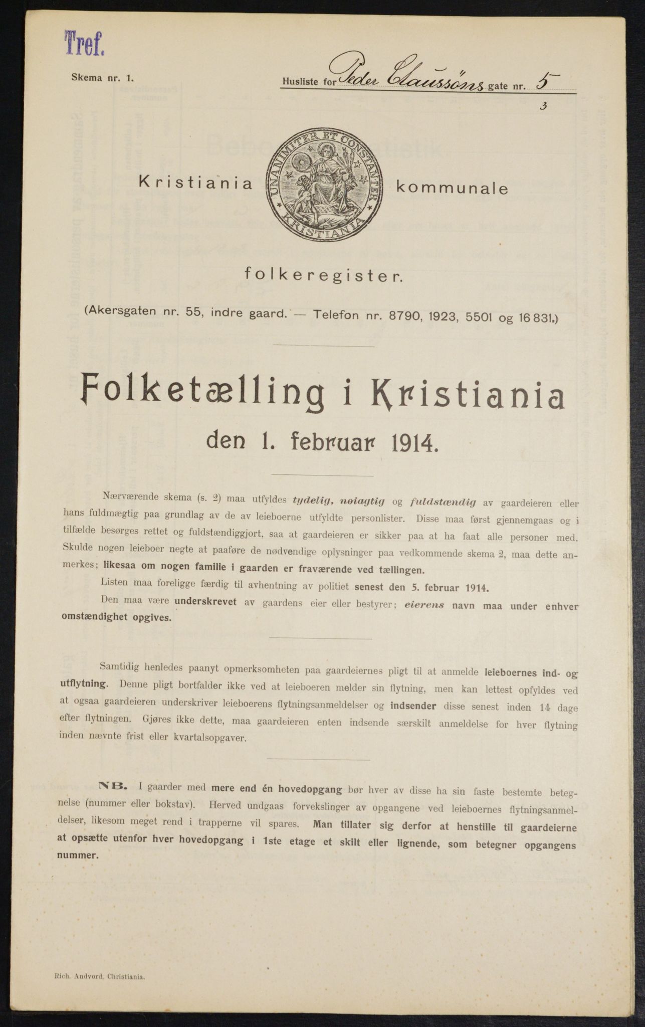 OBA, Kommunal folketelling 1.2.1914 for Kristiania, 1914, s. 78835