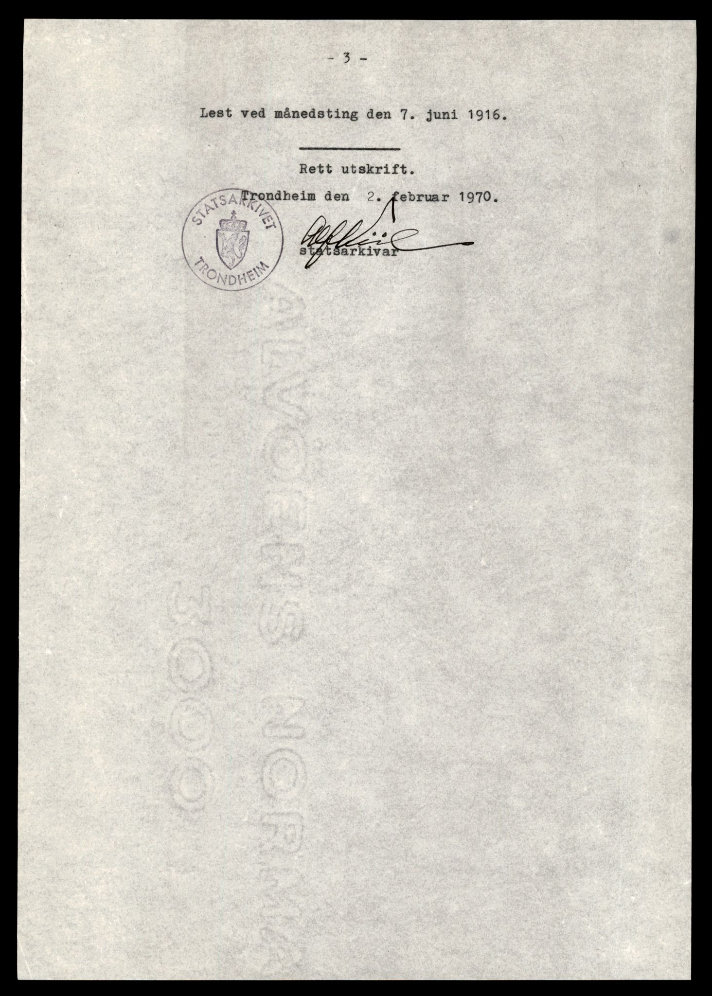 Statsarkivet i Trondheim, AV/SAT-A-4183/J/Jb/L0043: Pantebok 29 - 30, 1916-1919